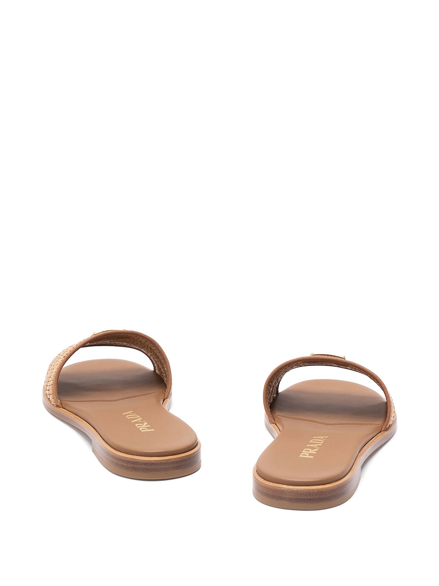 crochet-detail leather slides
