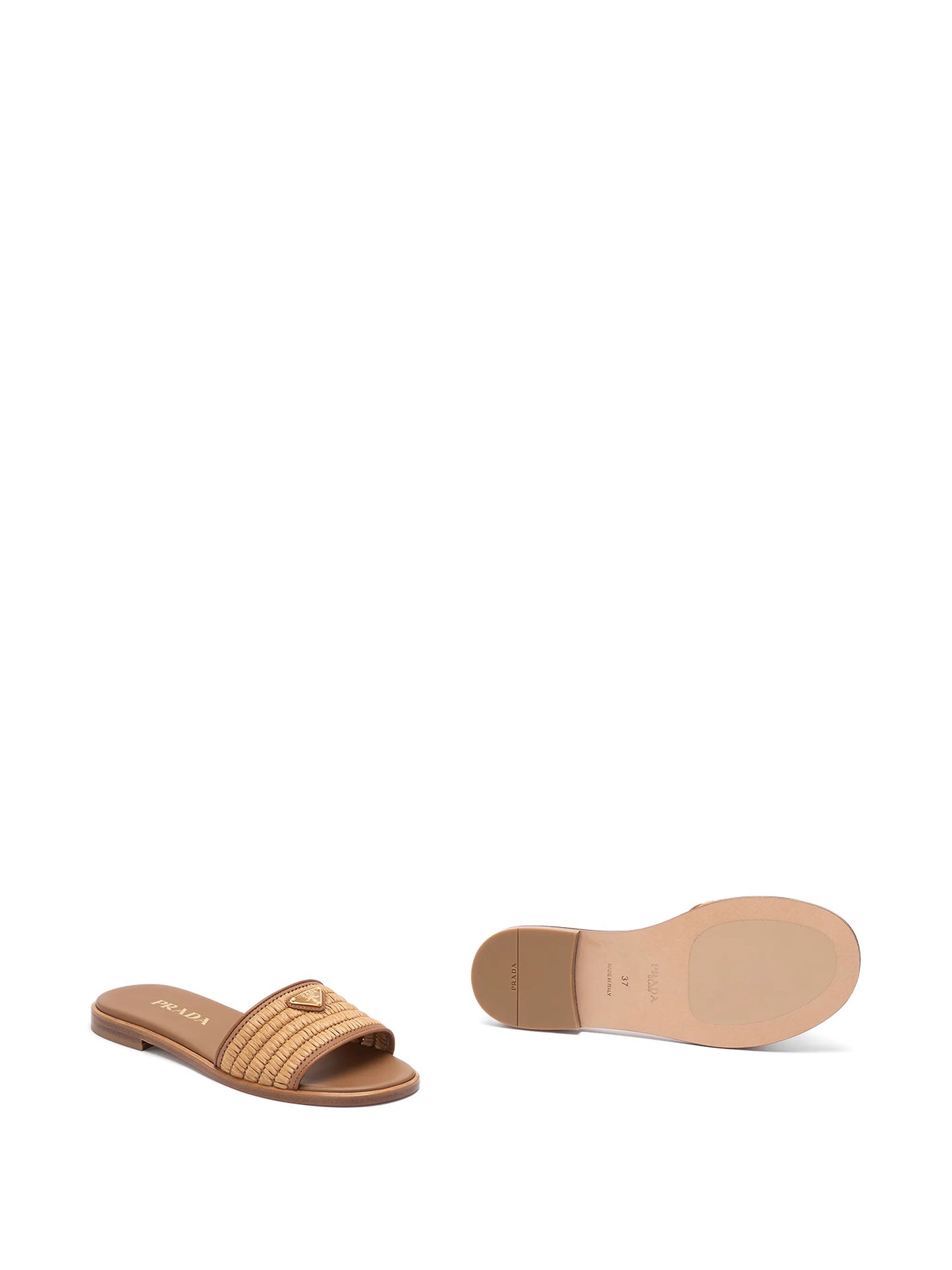 crochet-detail leather slides