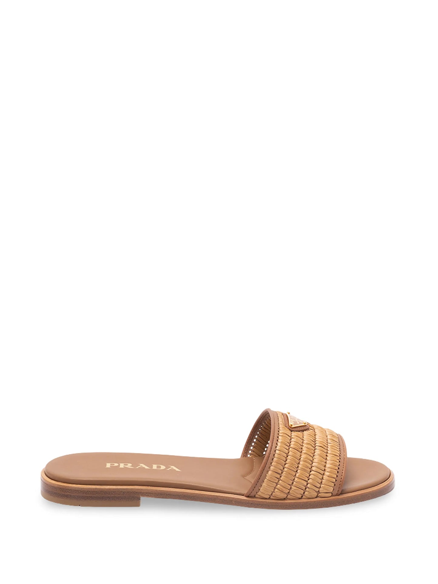 crochet-detail leather slides