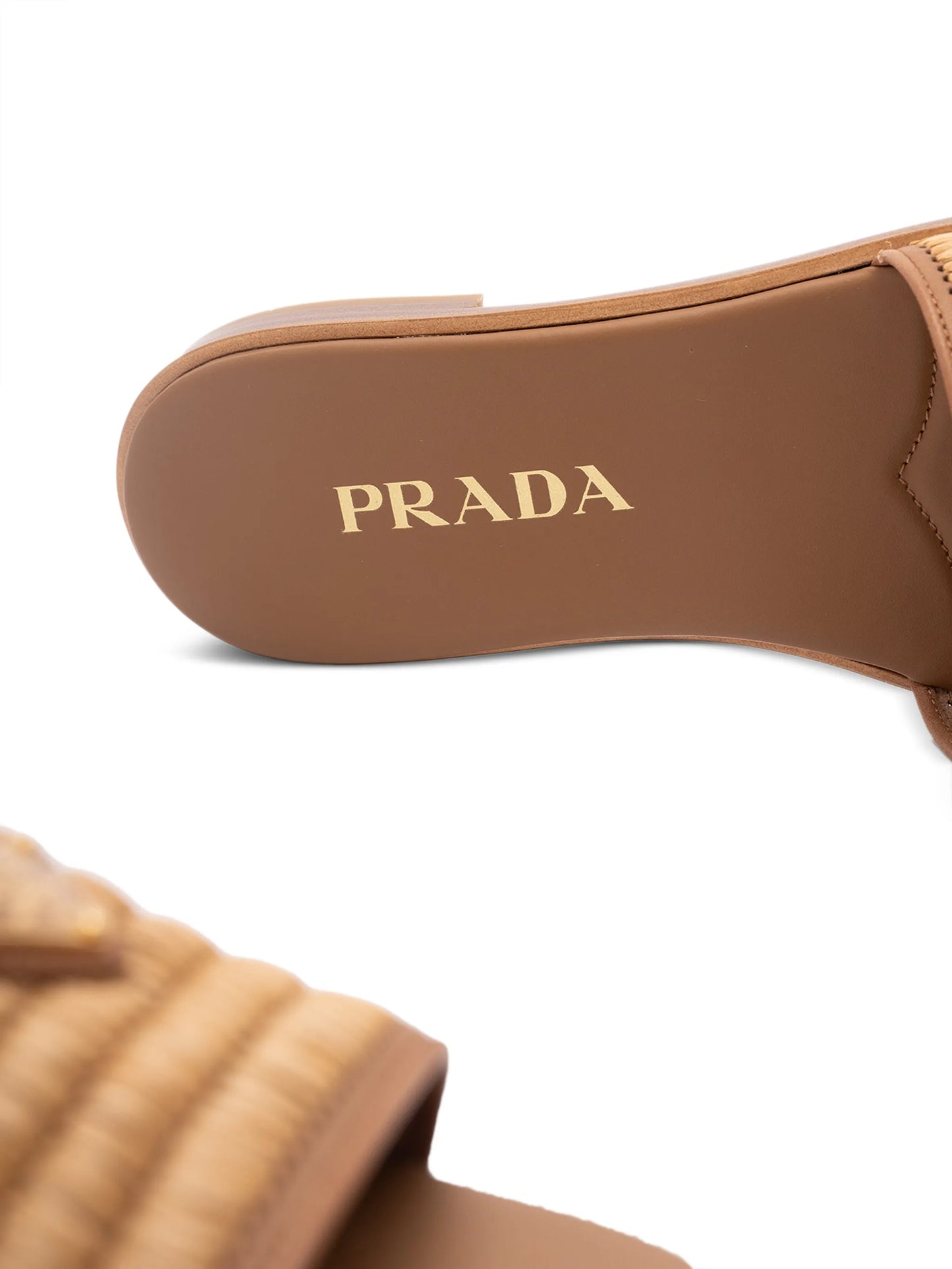 crochet-detail leather slides