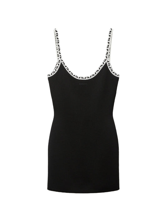 stretch viscose jacquard mini dress