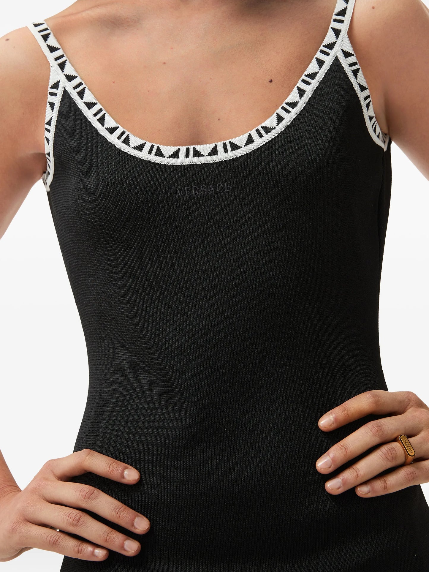 stretch viscose jacquard mini dress