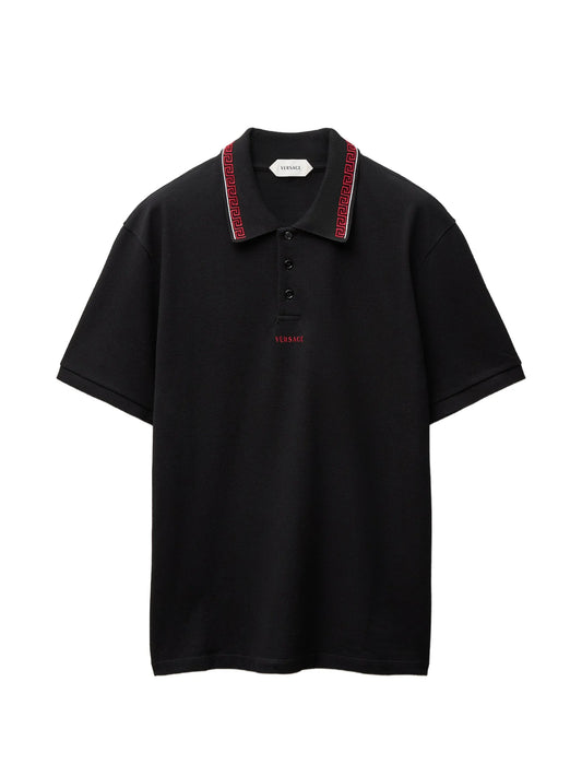 embroidered-logo cotton piqué polo