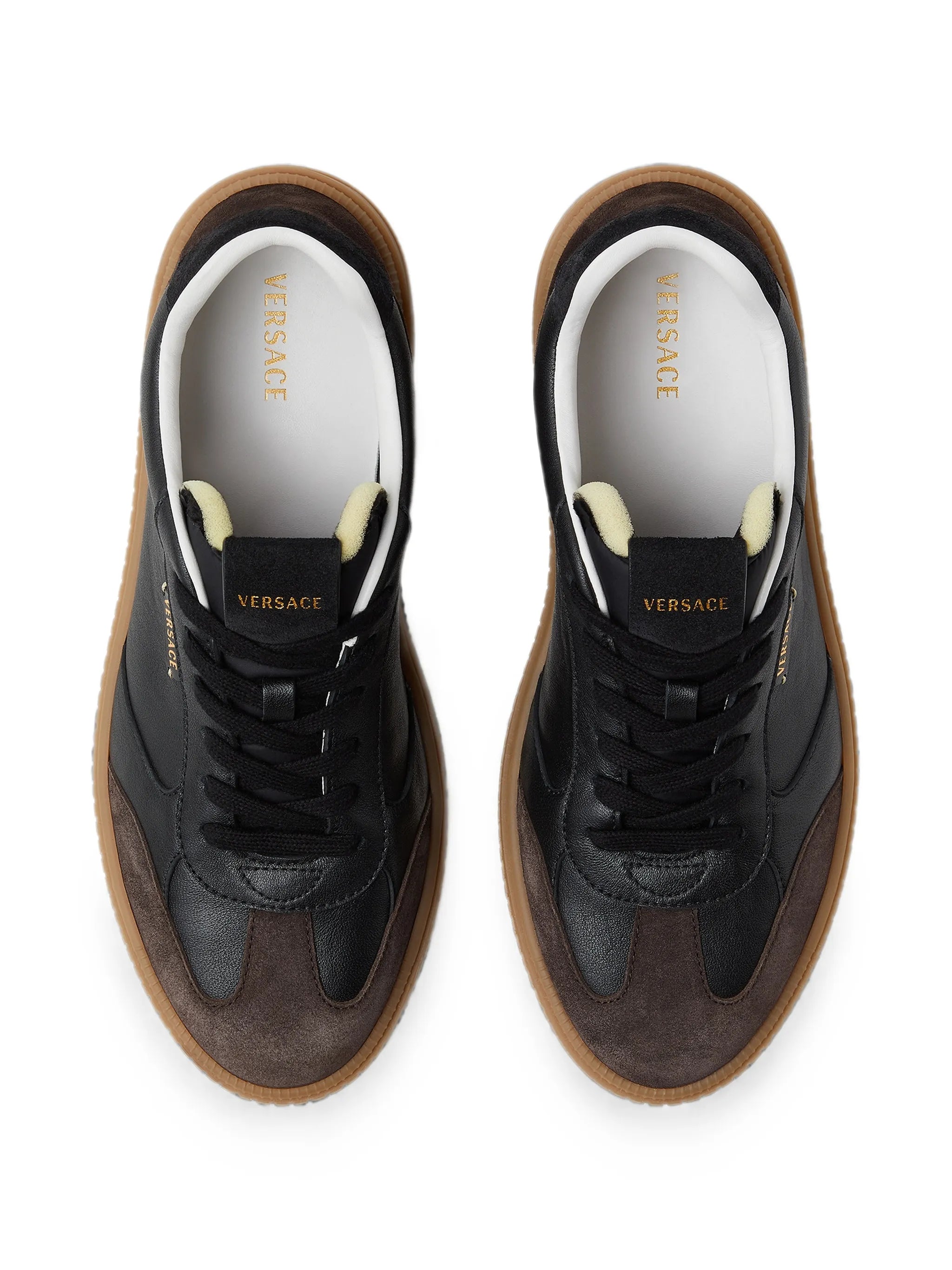 Greca Court nappa & suede sneakers