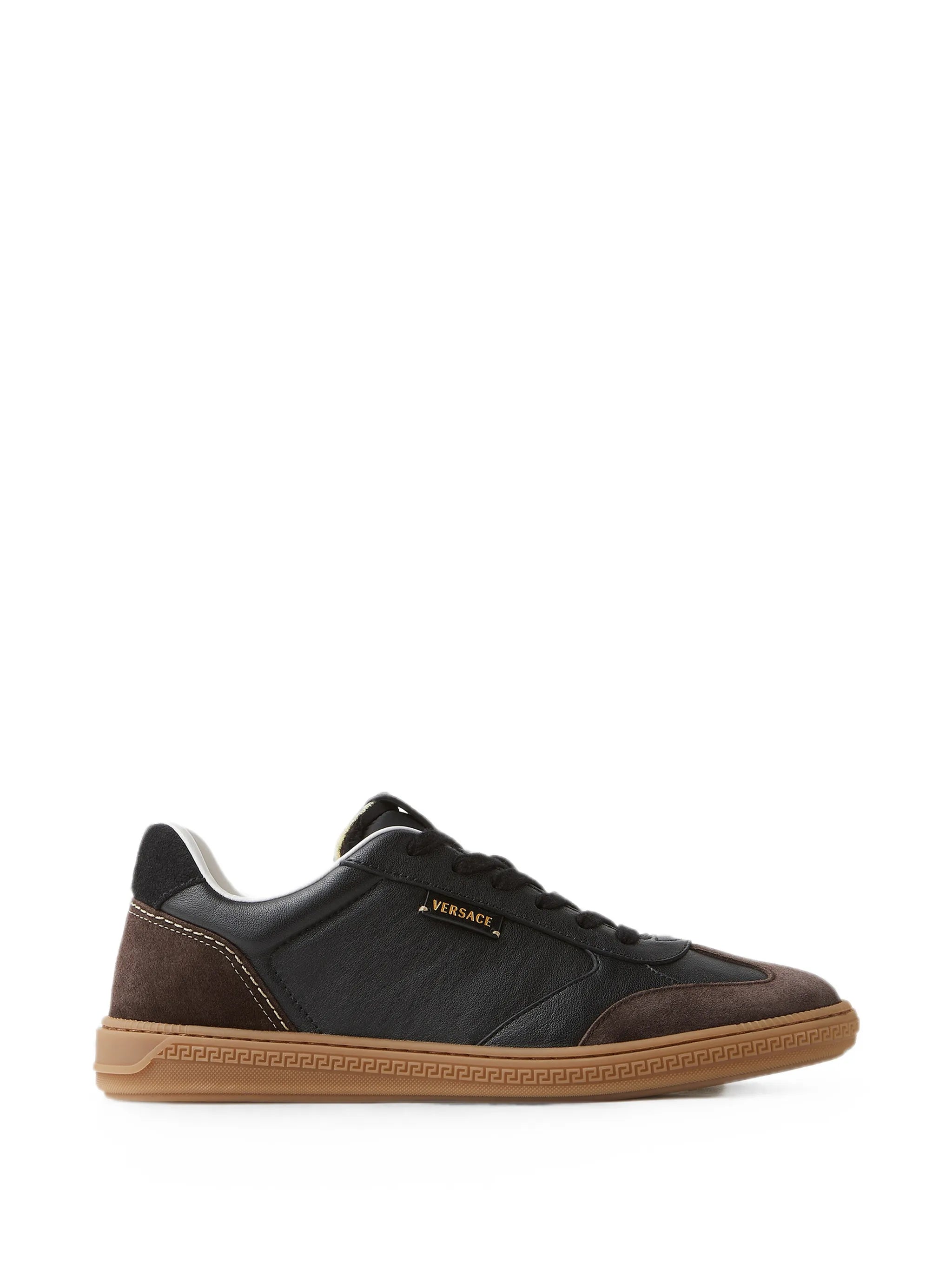 Greca Court nappa & suede sneakers
