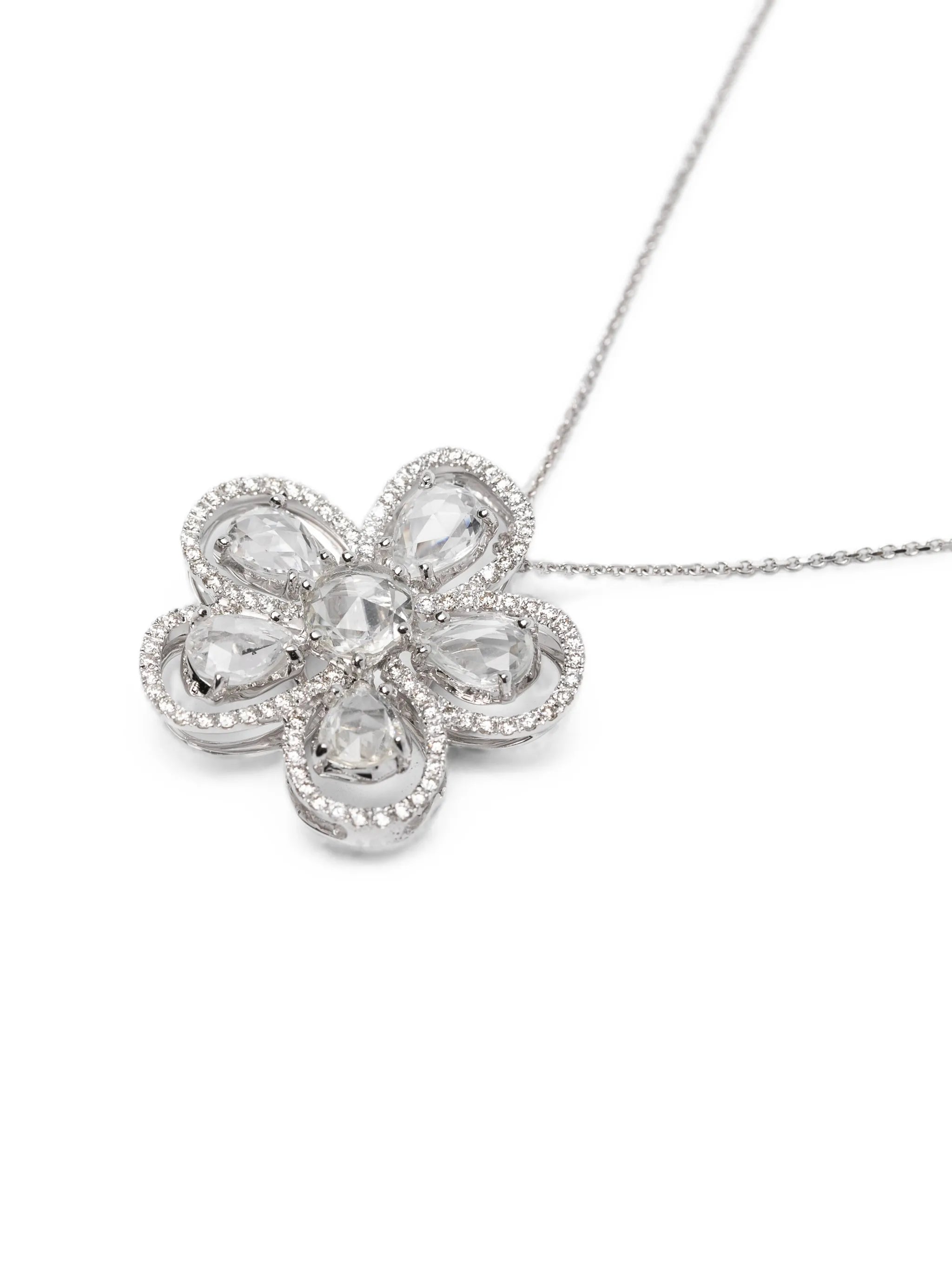One of a Kind diamond flower necklace