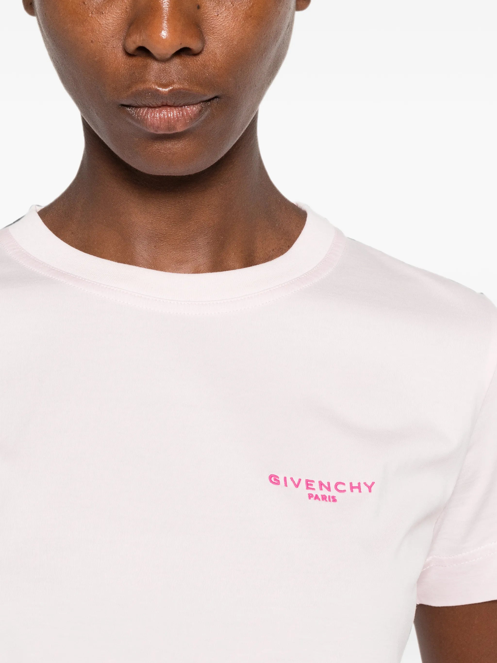 slim T-shirt in cotton with Paris embroidery