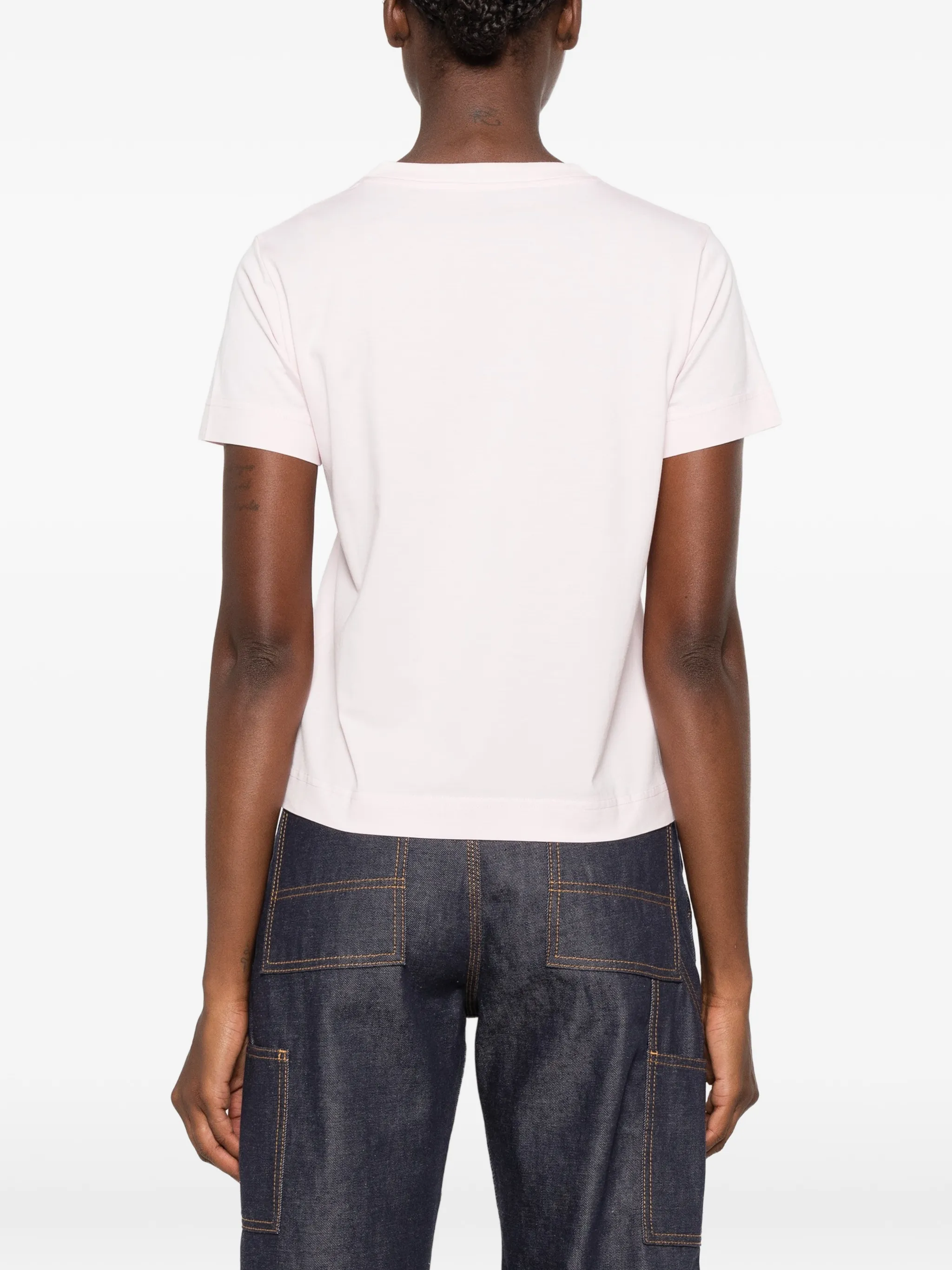slim T-shirt in cotton with Paris embroidery