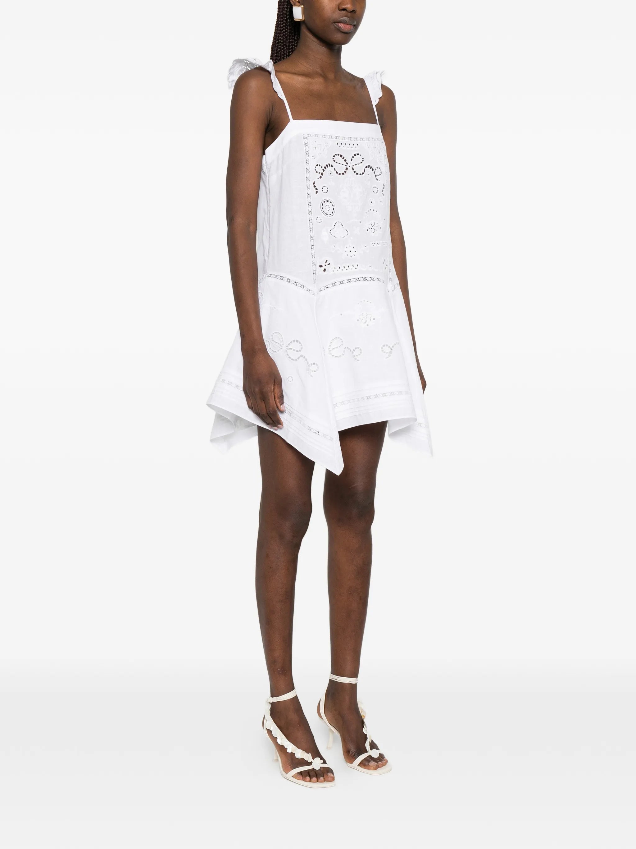 lace trim mini dress
