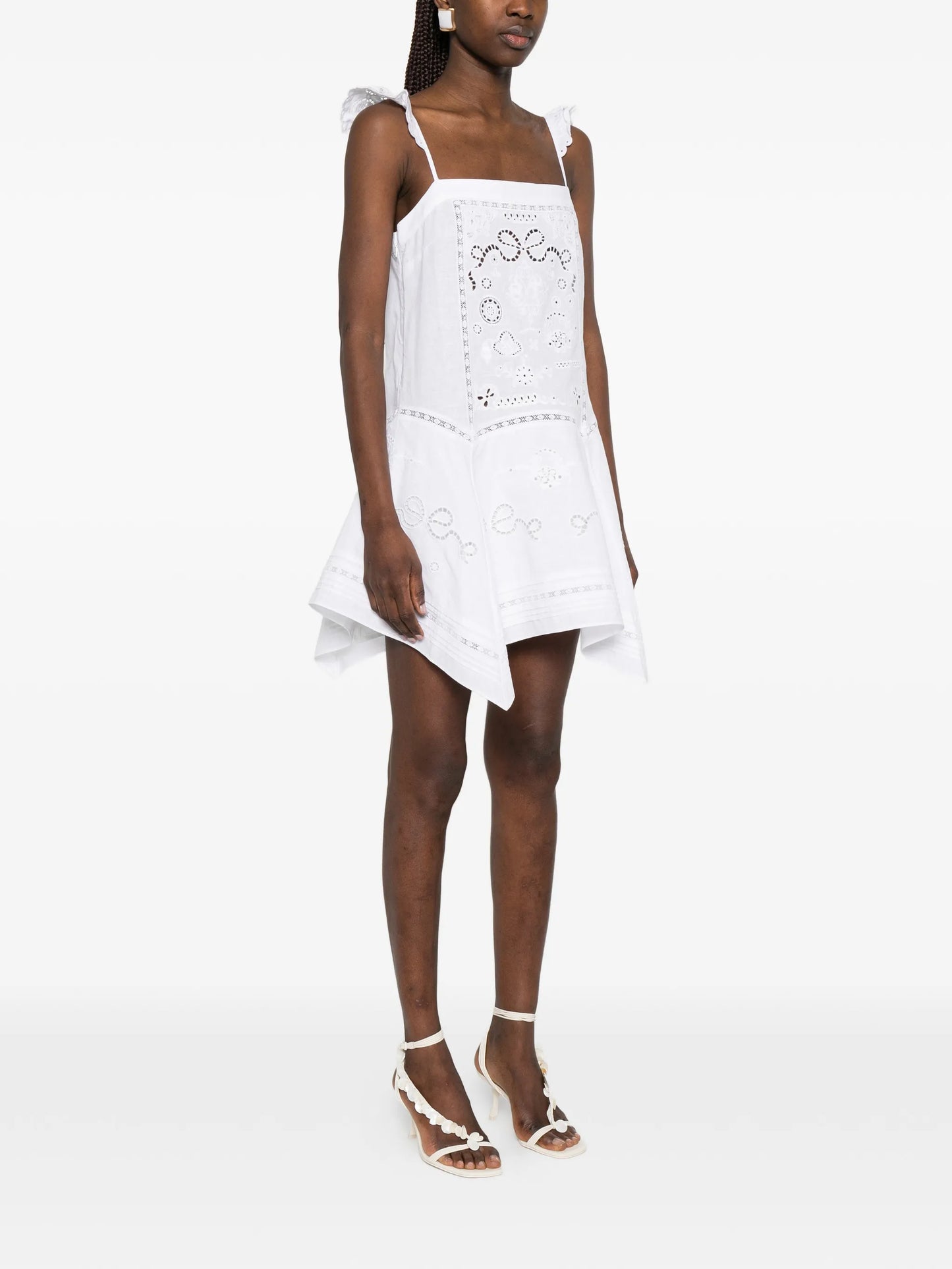 lace trim mini dress