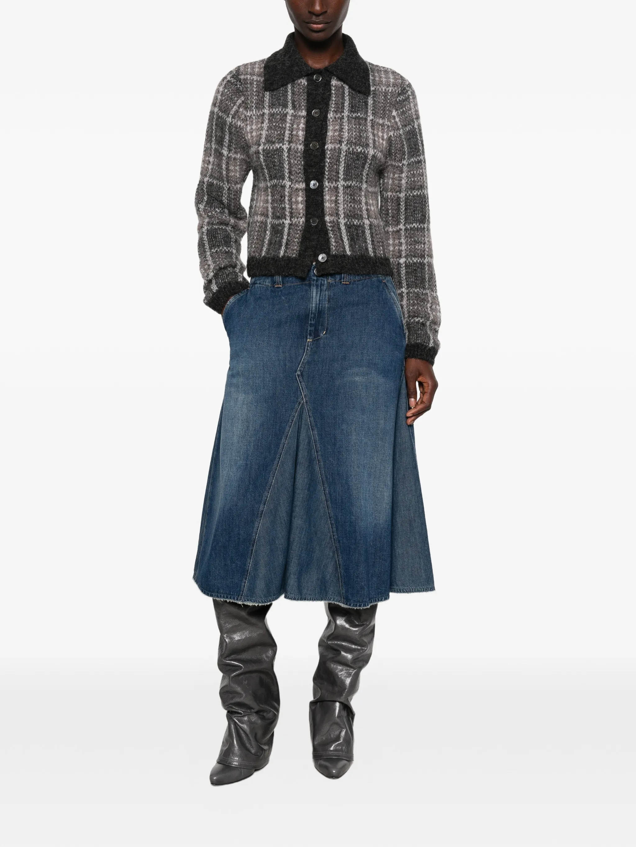 Mazzy check-pattern cardigan