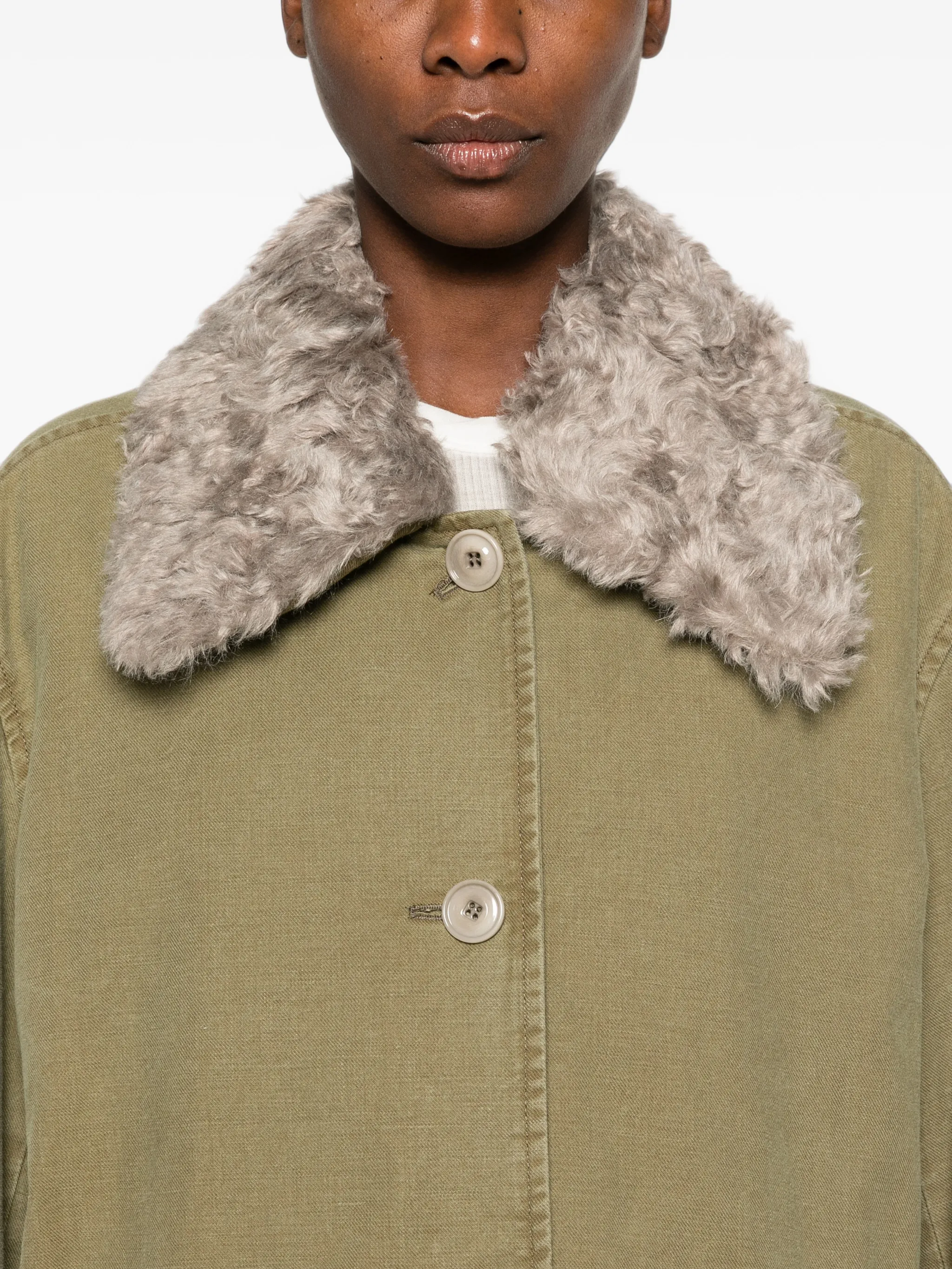 Tundra faux-fur collar coat