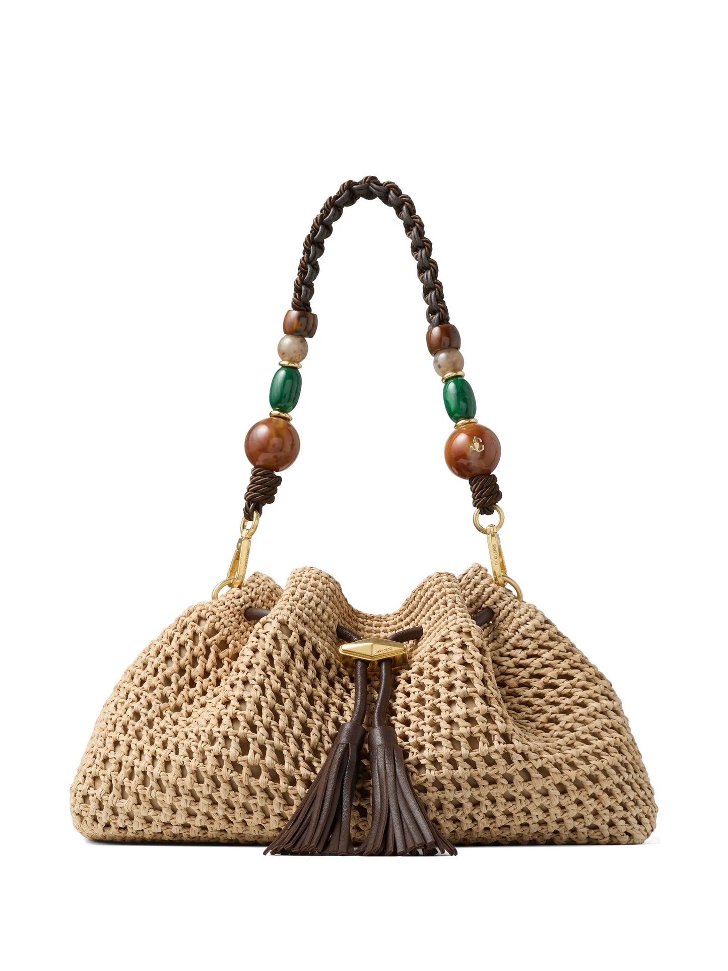 Cinch beaded shoulder bag