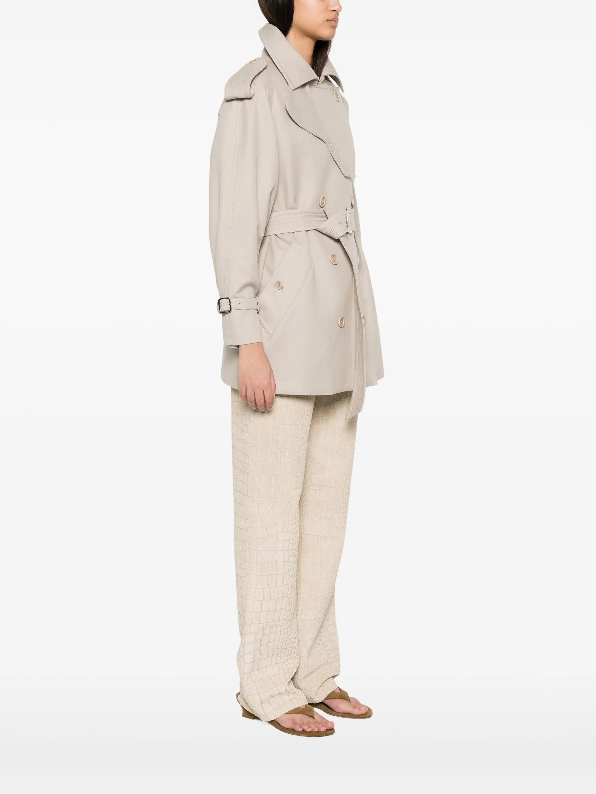 double-breasted belted coat