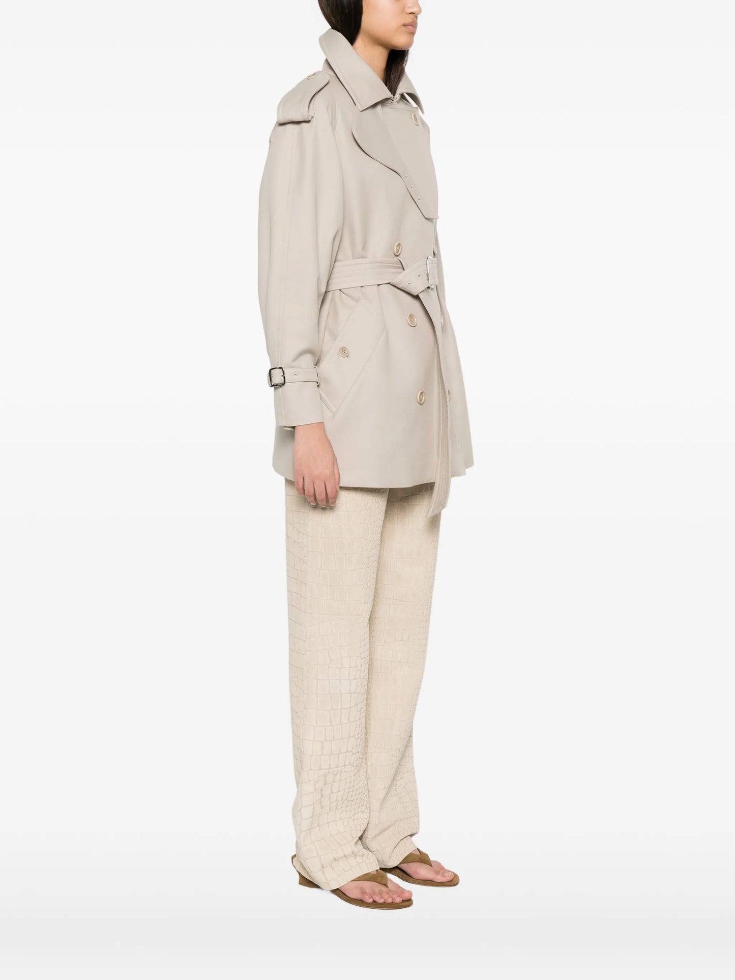 double-breasted belted coat