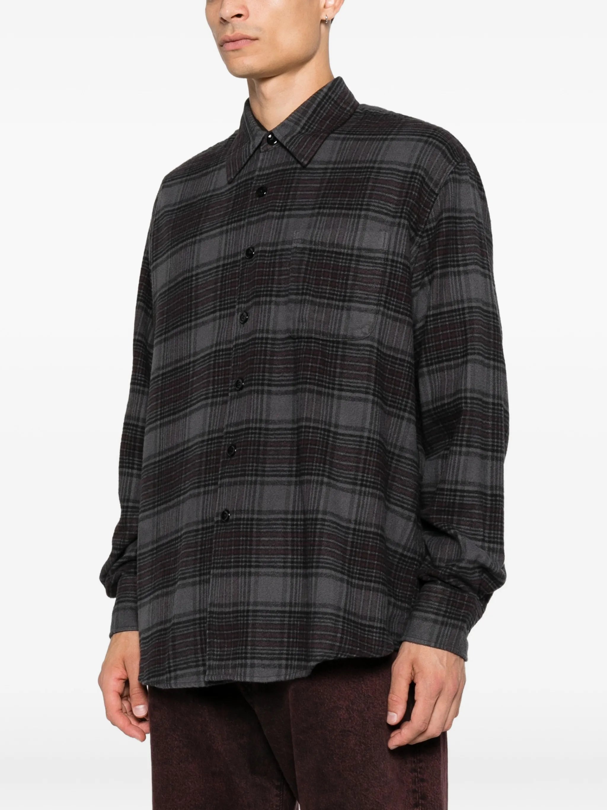 Above check-pattern shirt