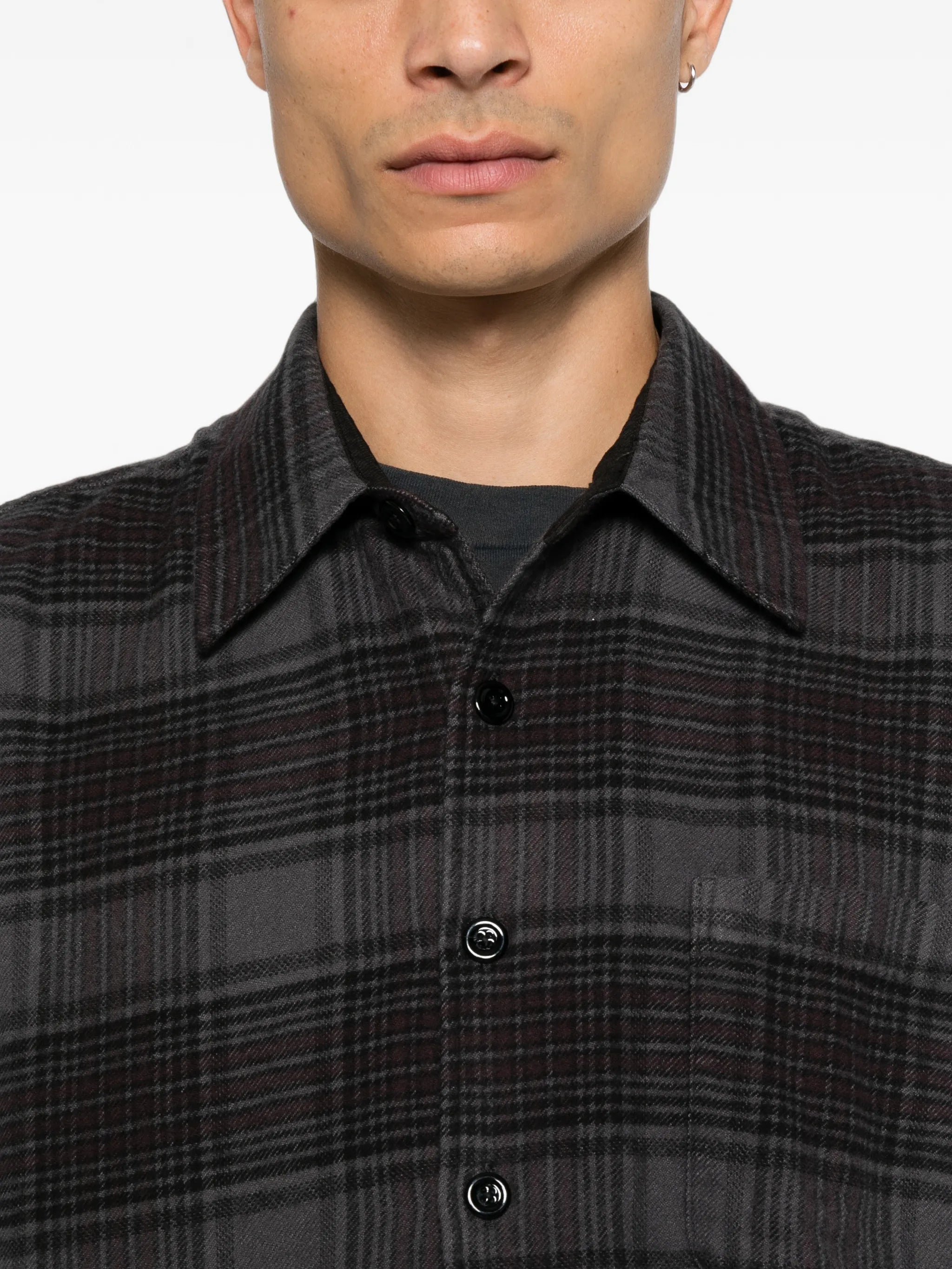 Above check-pattern shirt