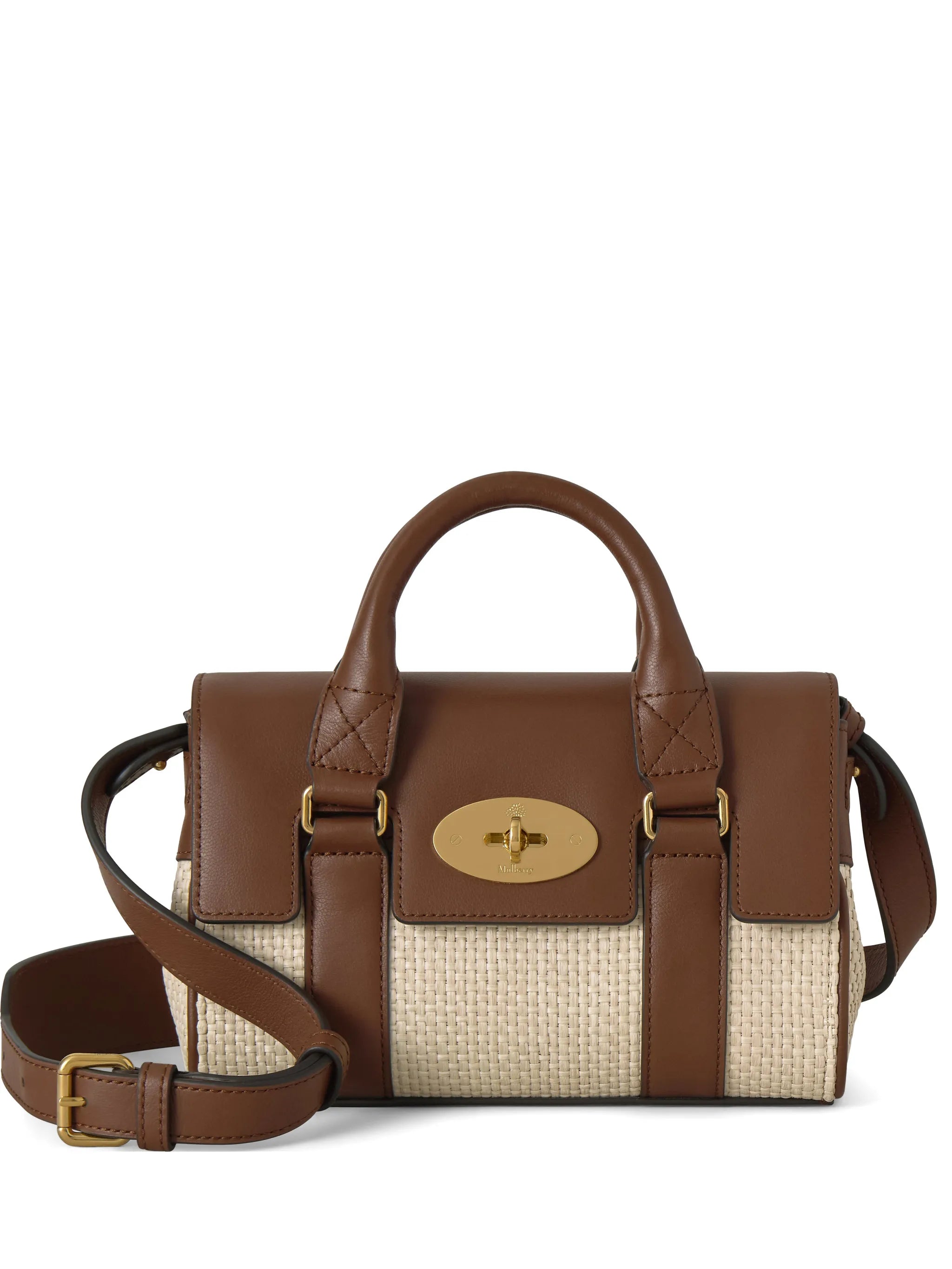 Mini Bayswater raffia crossbody bag