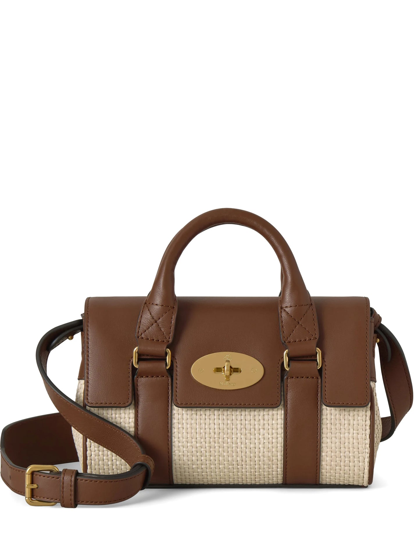 Mini Bayswater raffia crossbody bag