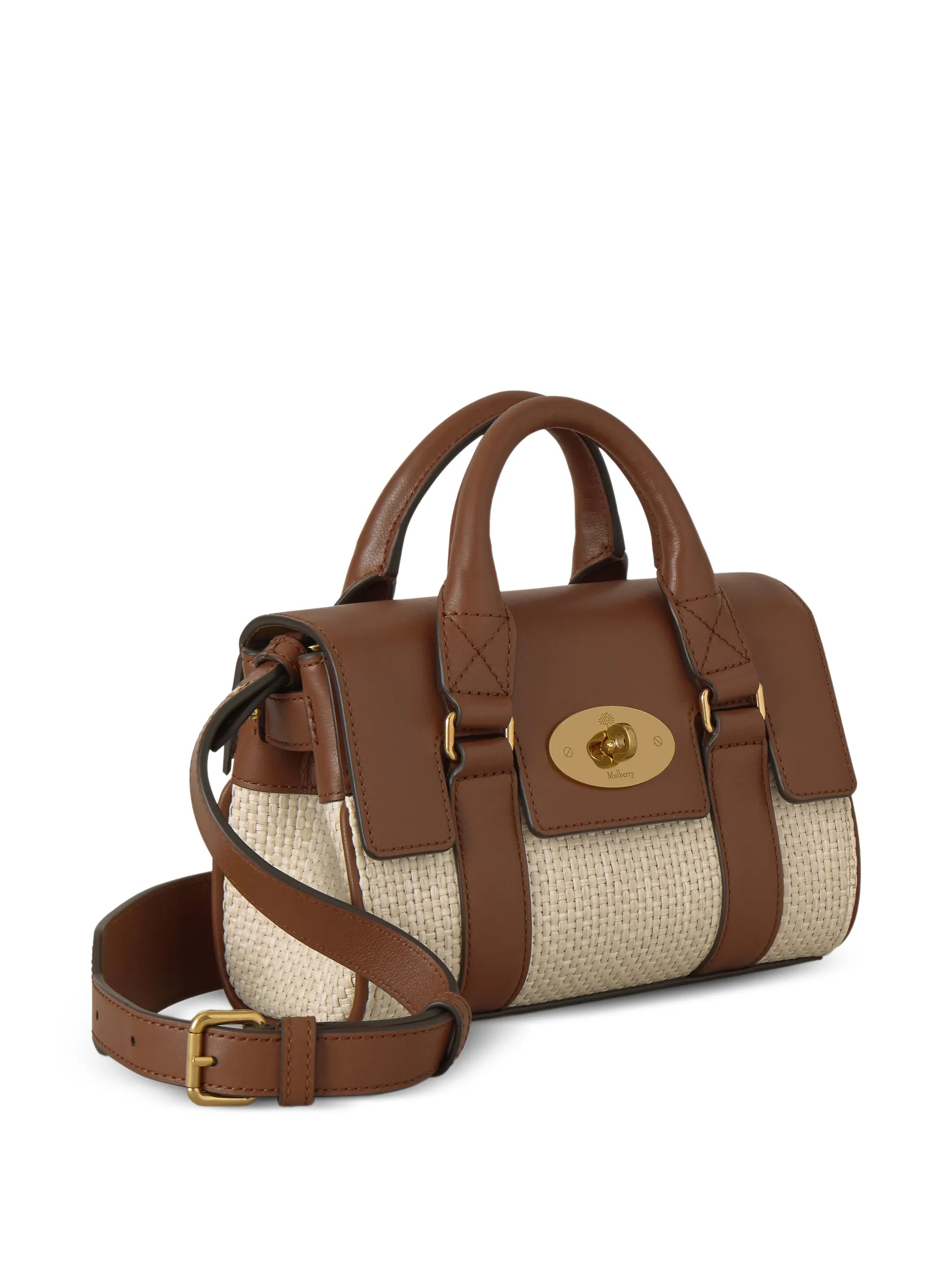 Mini Bayswater raffia crossbody bag
