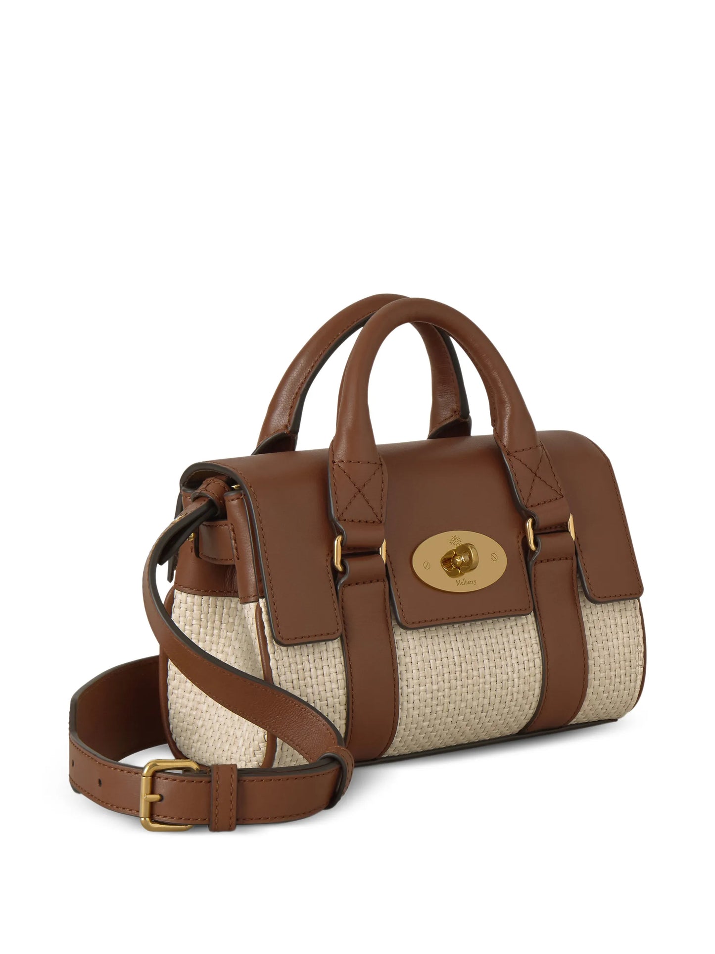 Mini Bayswater raffia crossbody bag