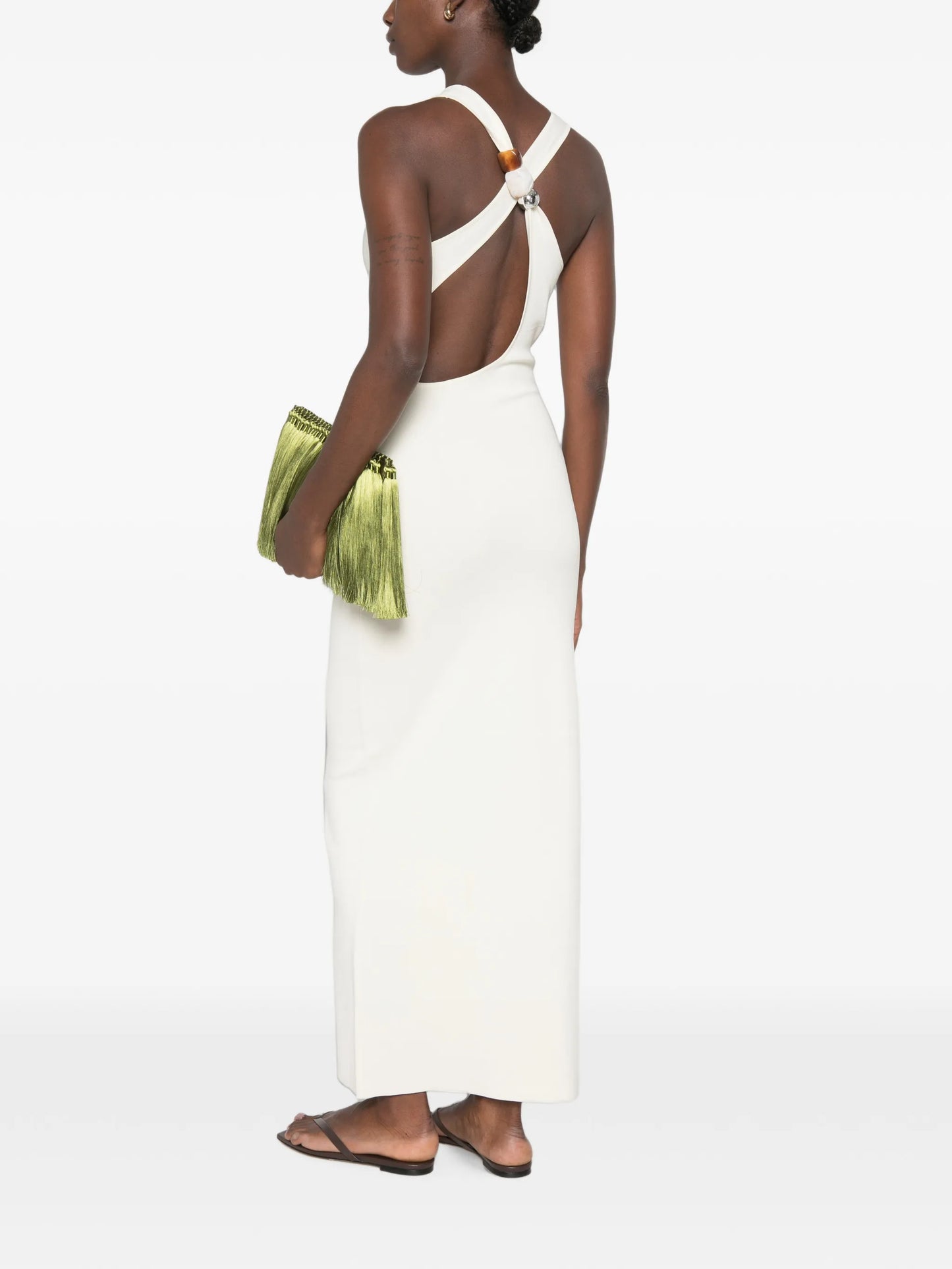 Saba cross-back bead-embellished maxi dress