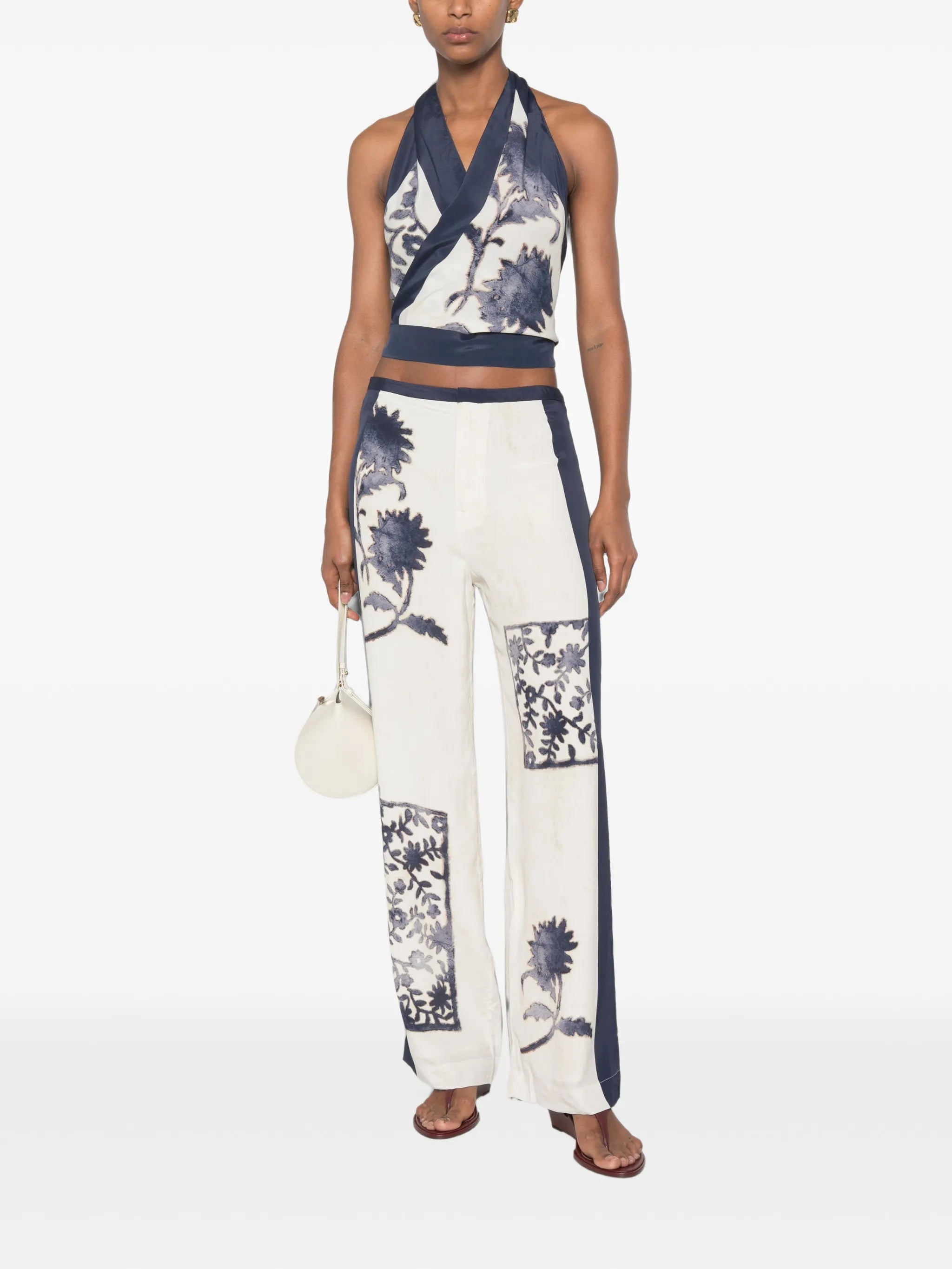 Philippa floral-print trousers