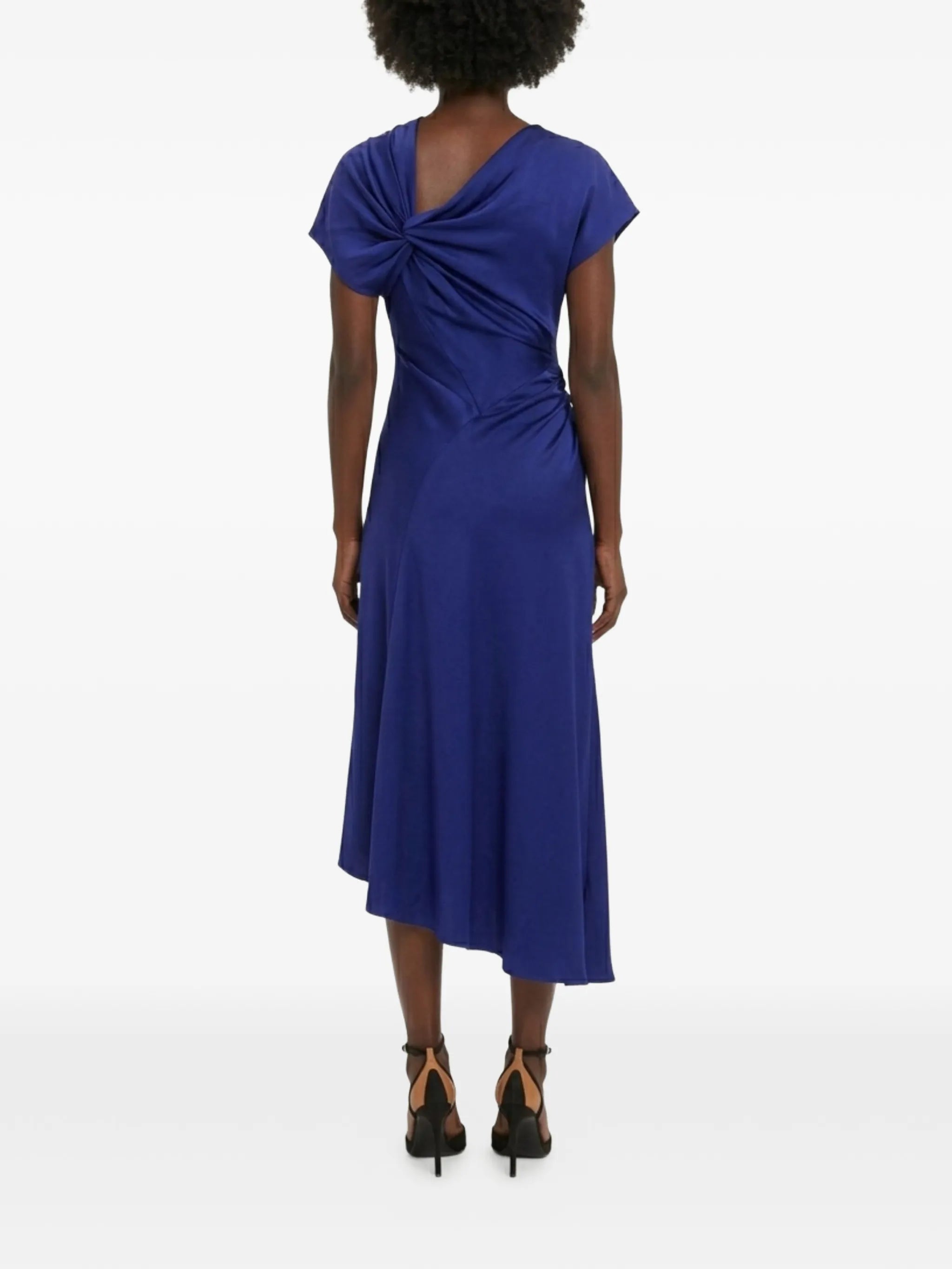 Asymmetric gathered dress