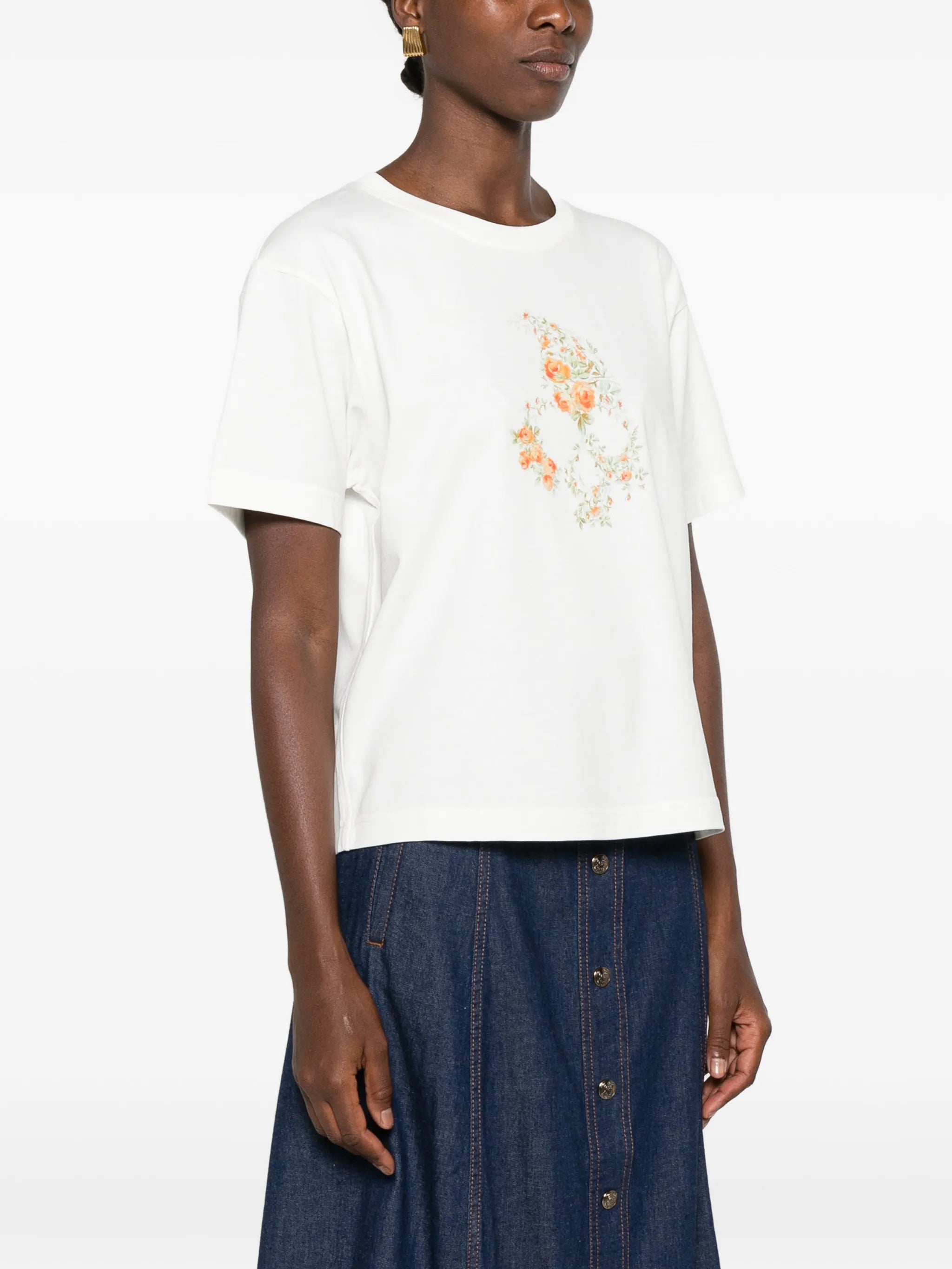 floral-print T-shirt