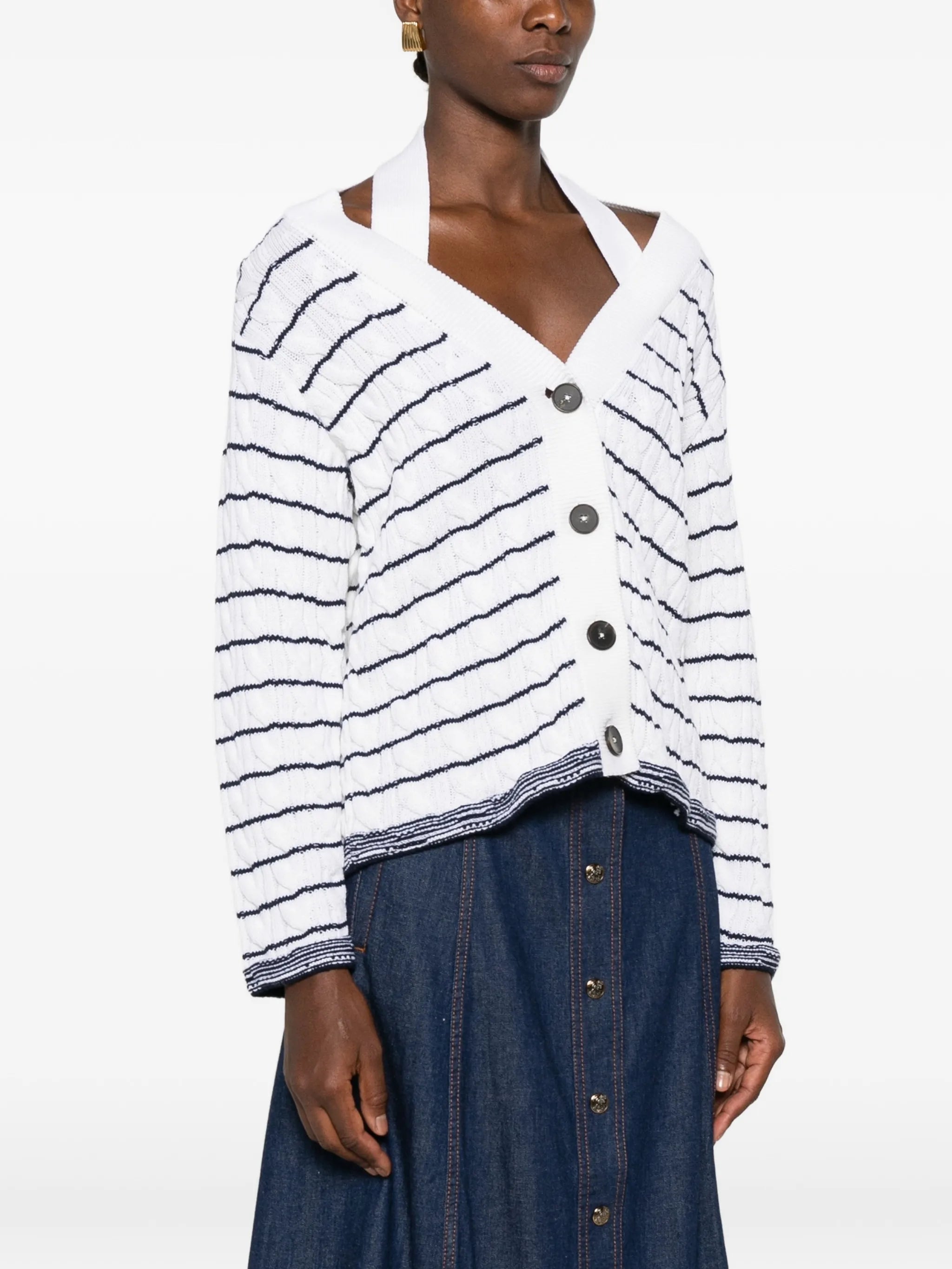 striped cardigan