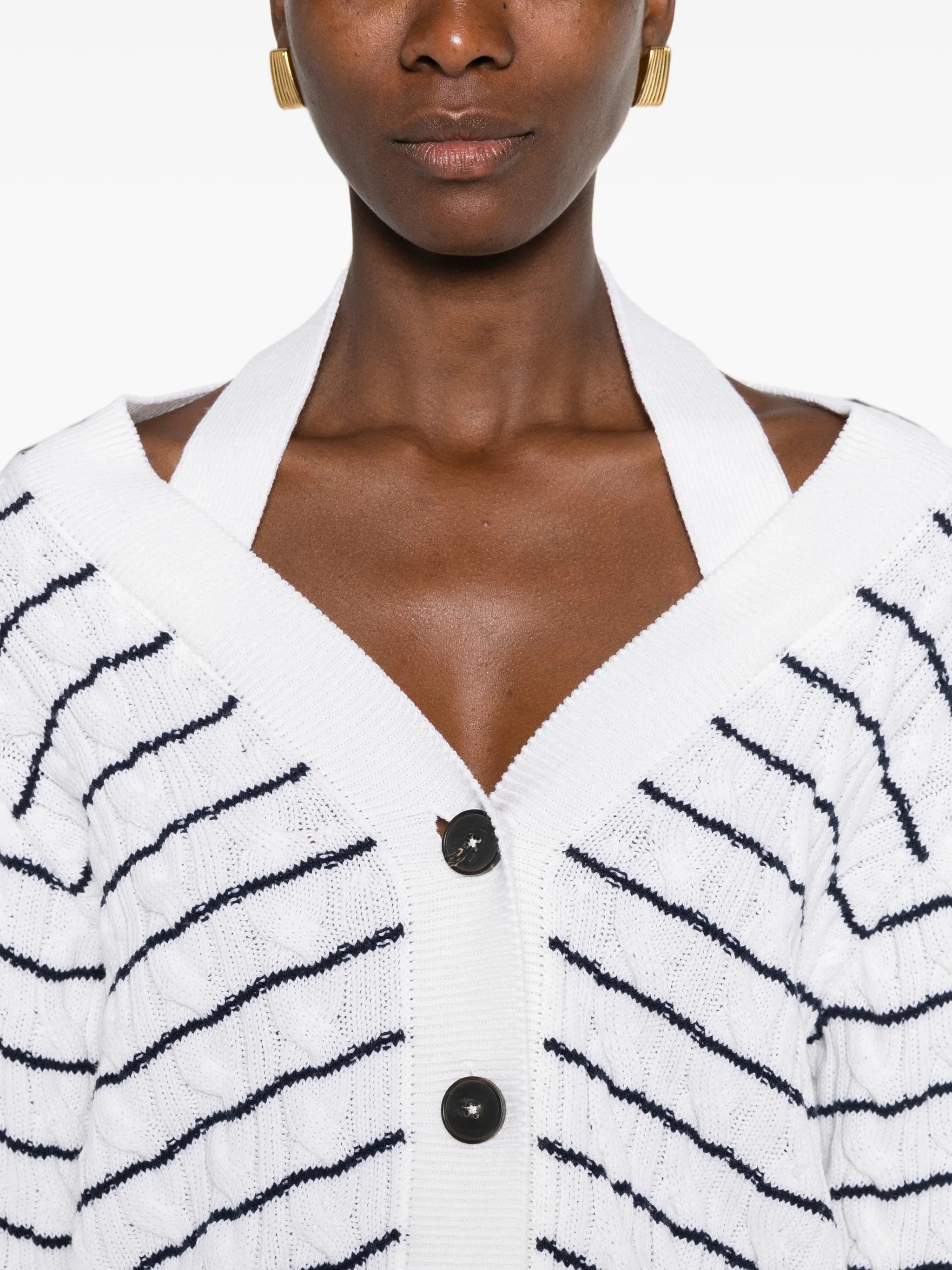 striped cardigan
