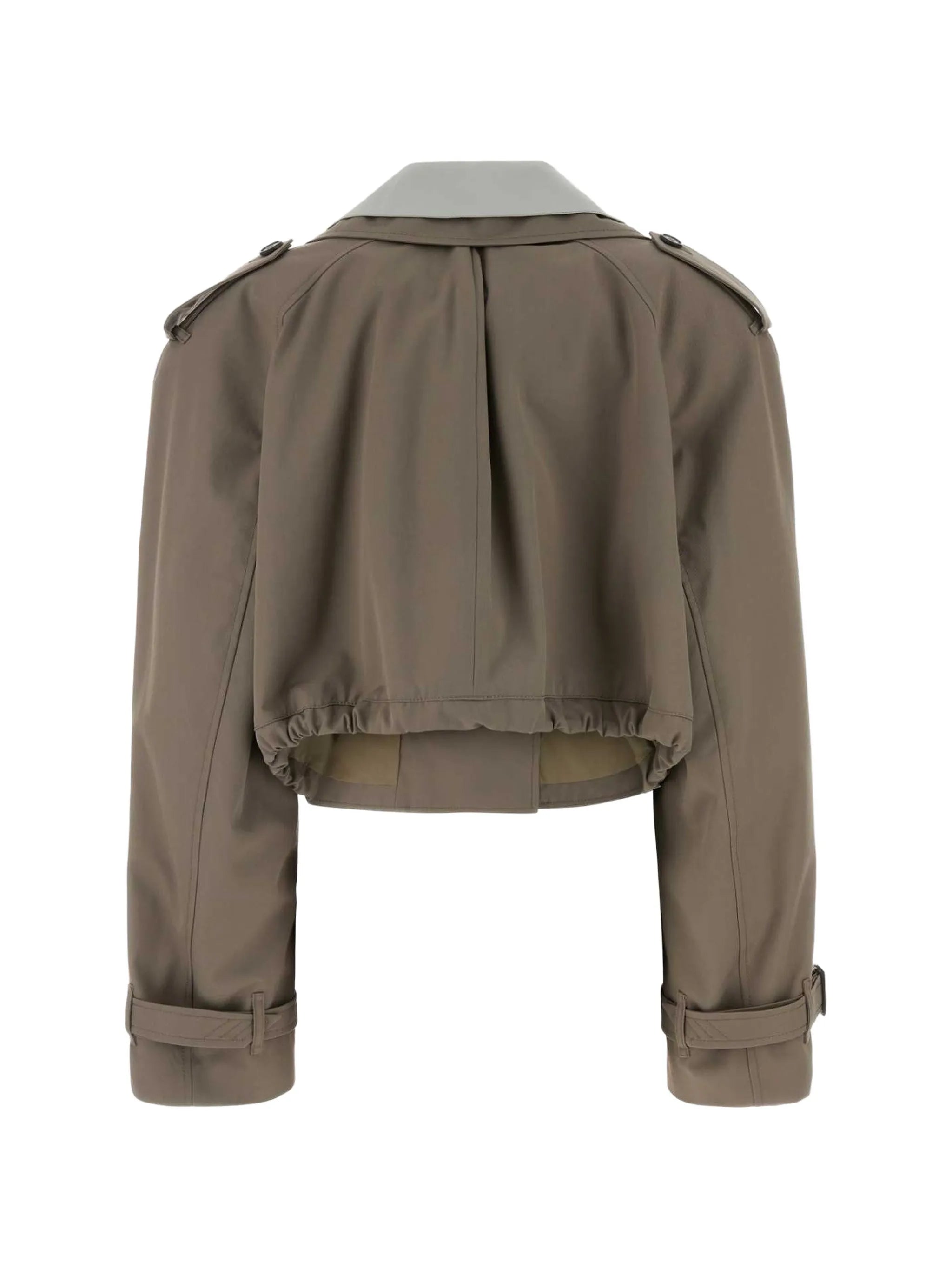 gabardine cropped trench coat