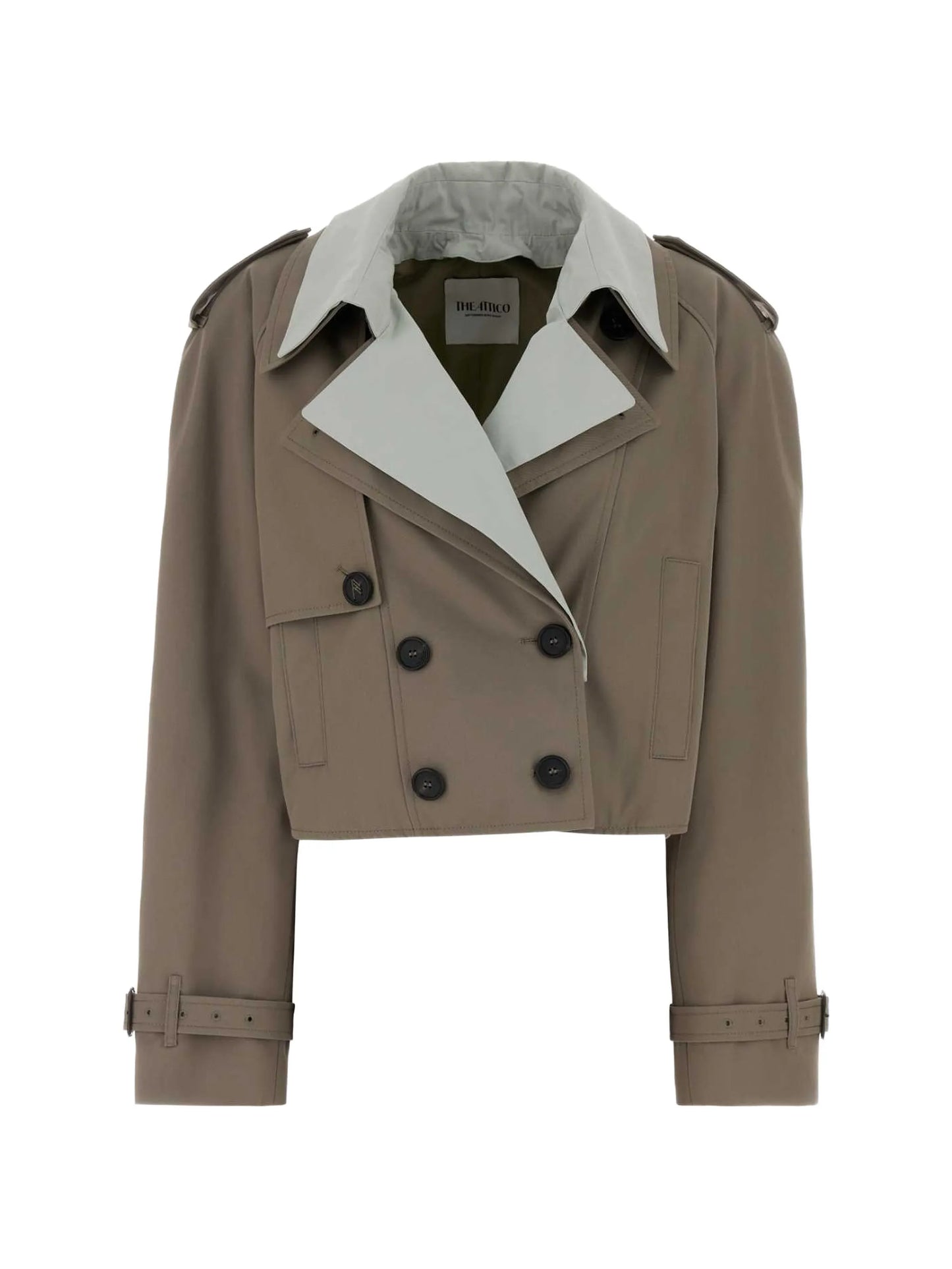 gabardine cropped trench coat