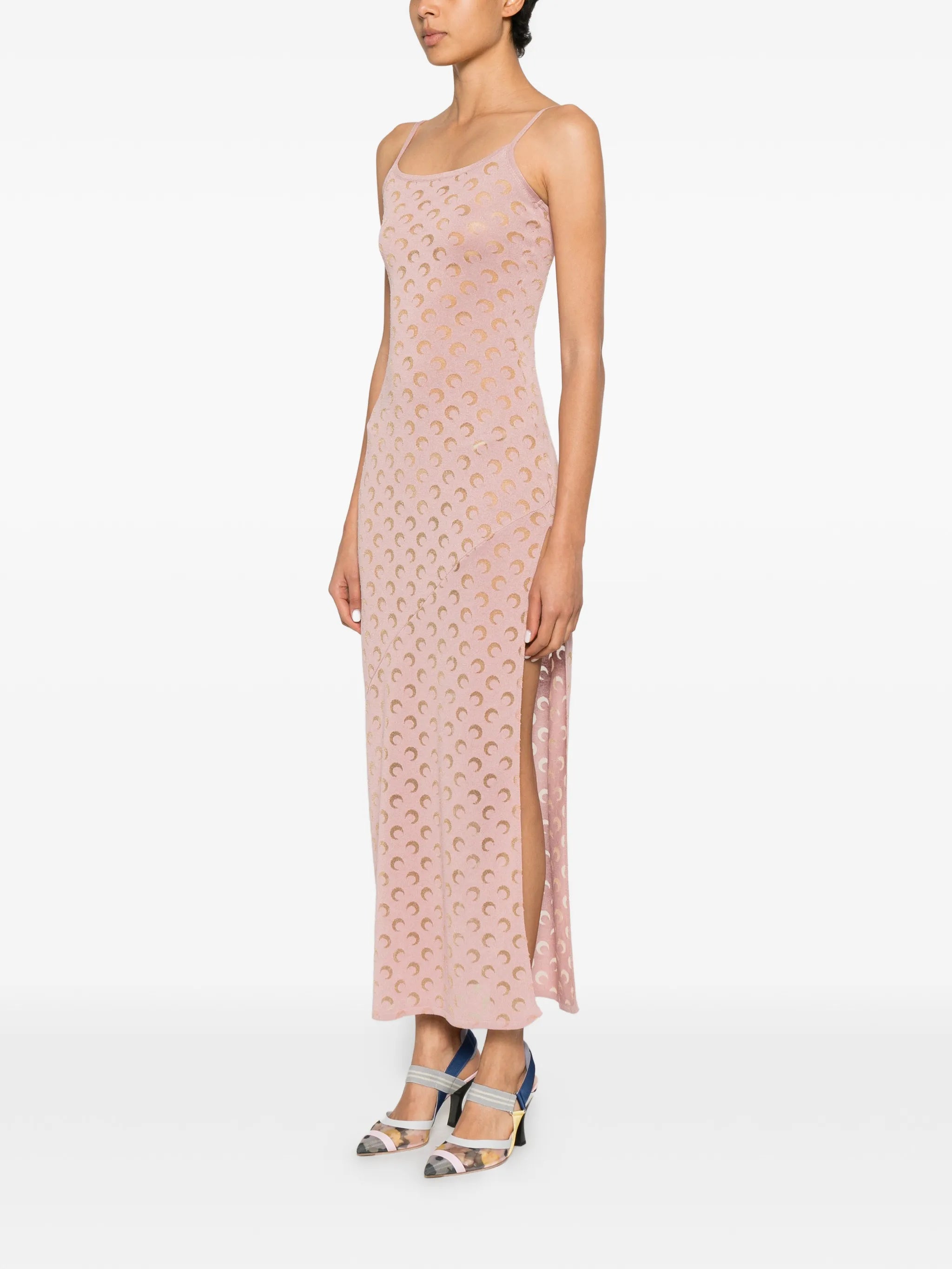 Crescent Moon-patterned maxi dress