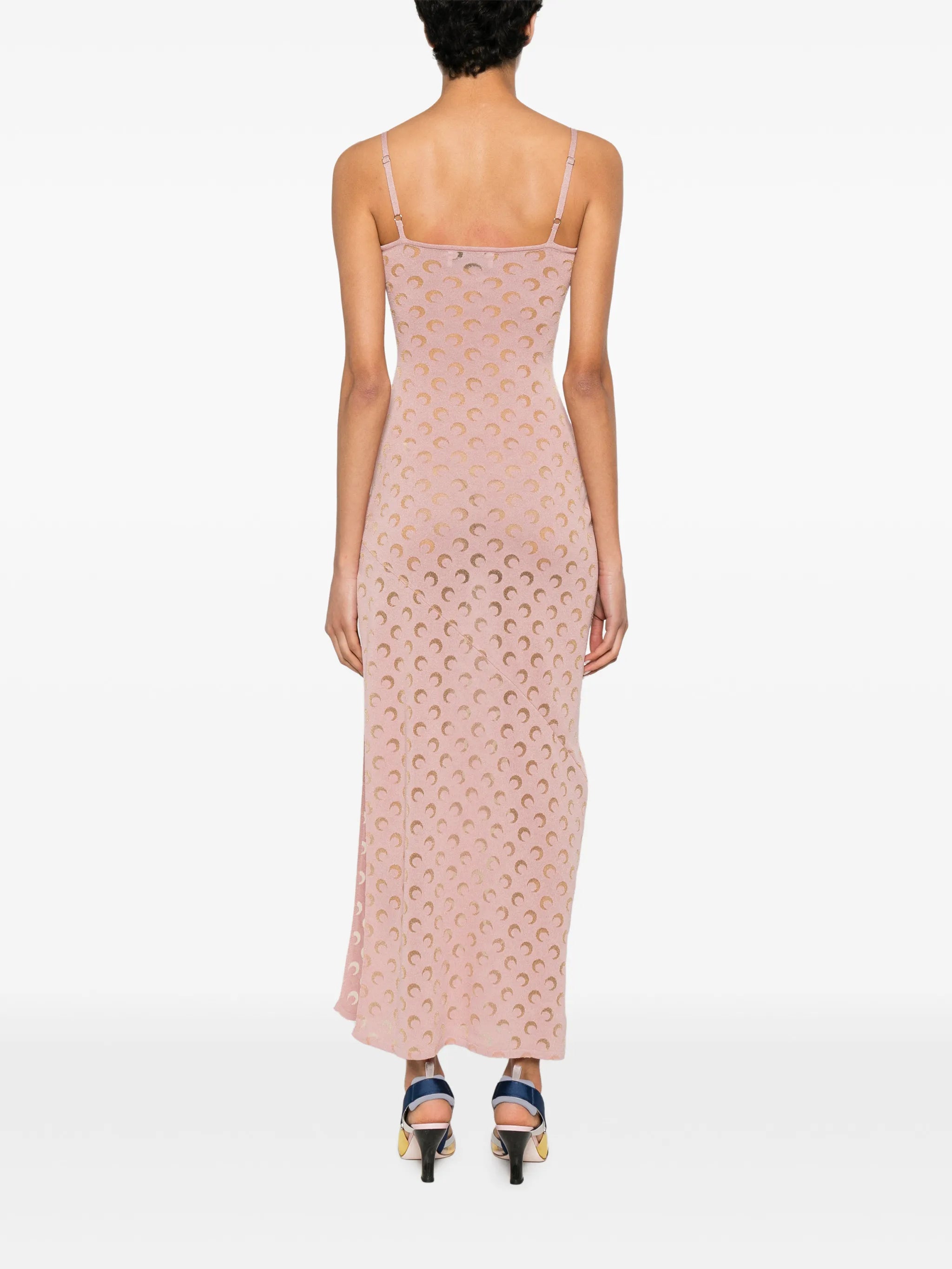 Crescent Moon-patterned maxi dress