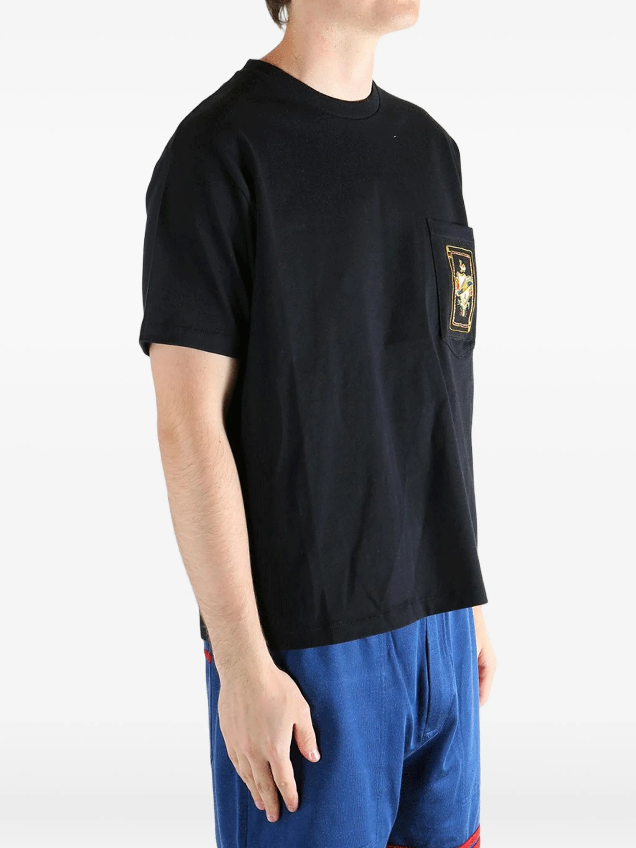 Bullion Card Tee patch-detail pocket T-shirt