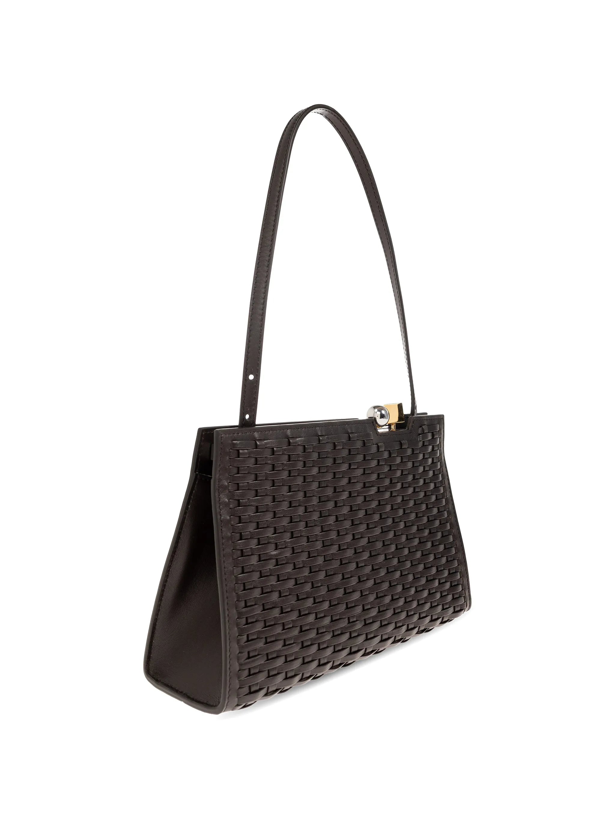 Salon woven leather tote bag
