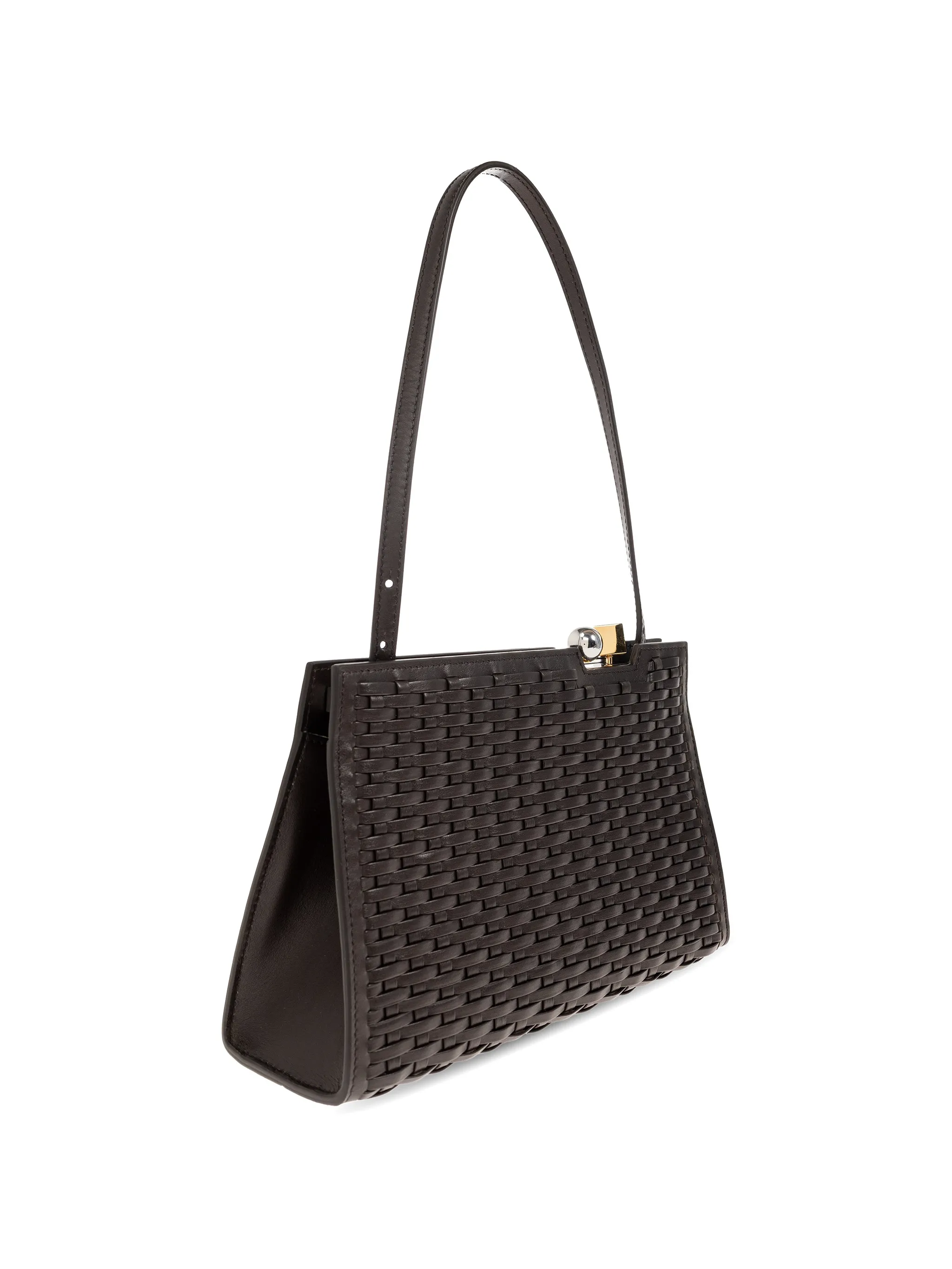 Salon woven leather shoulder bag