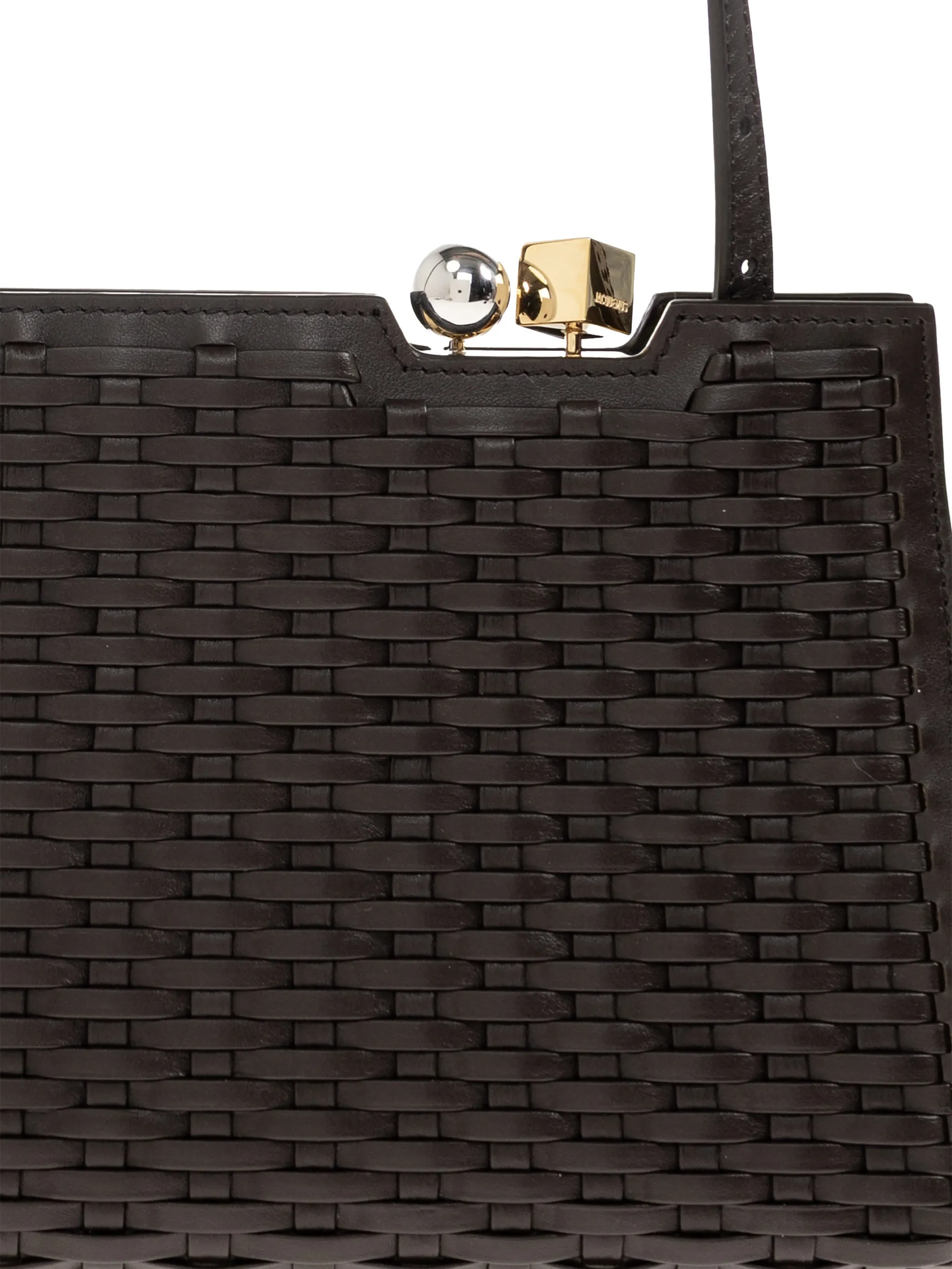 Salon woven leather shoulder bag