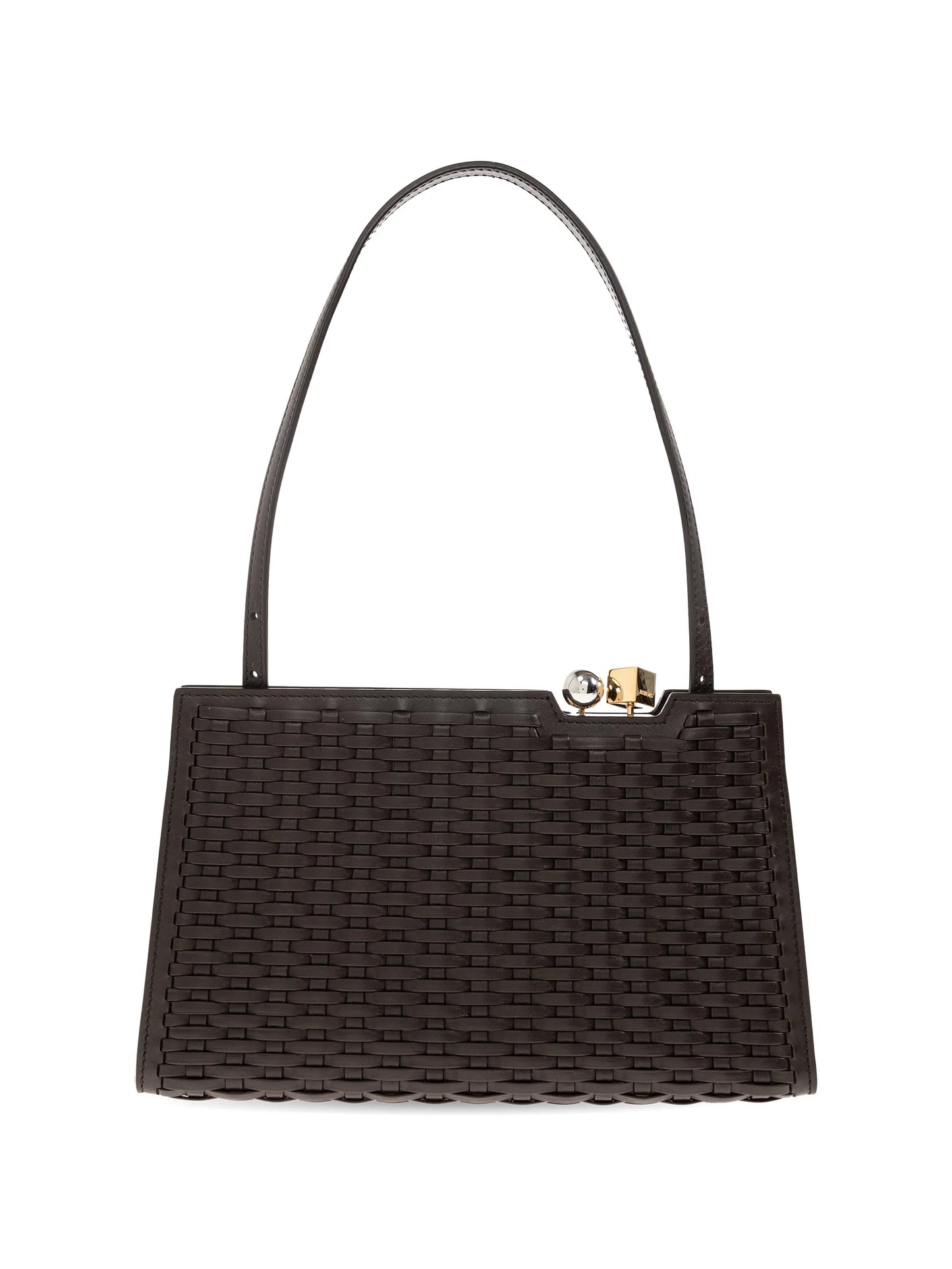 Salon woven leather tote bag