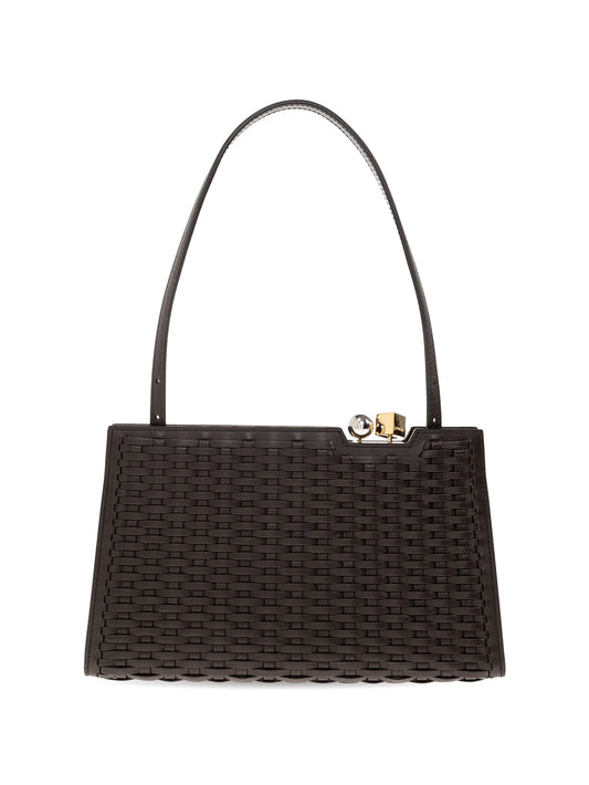 Salon woven leather tote bag