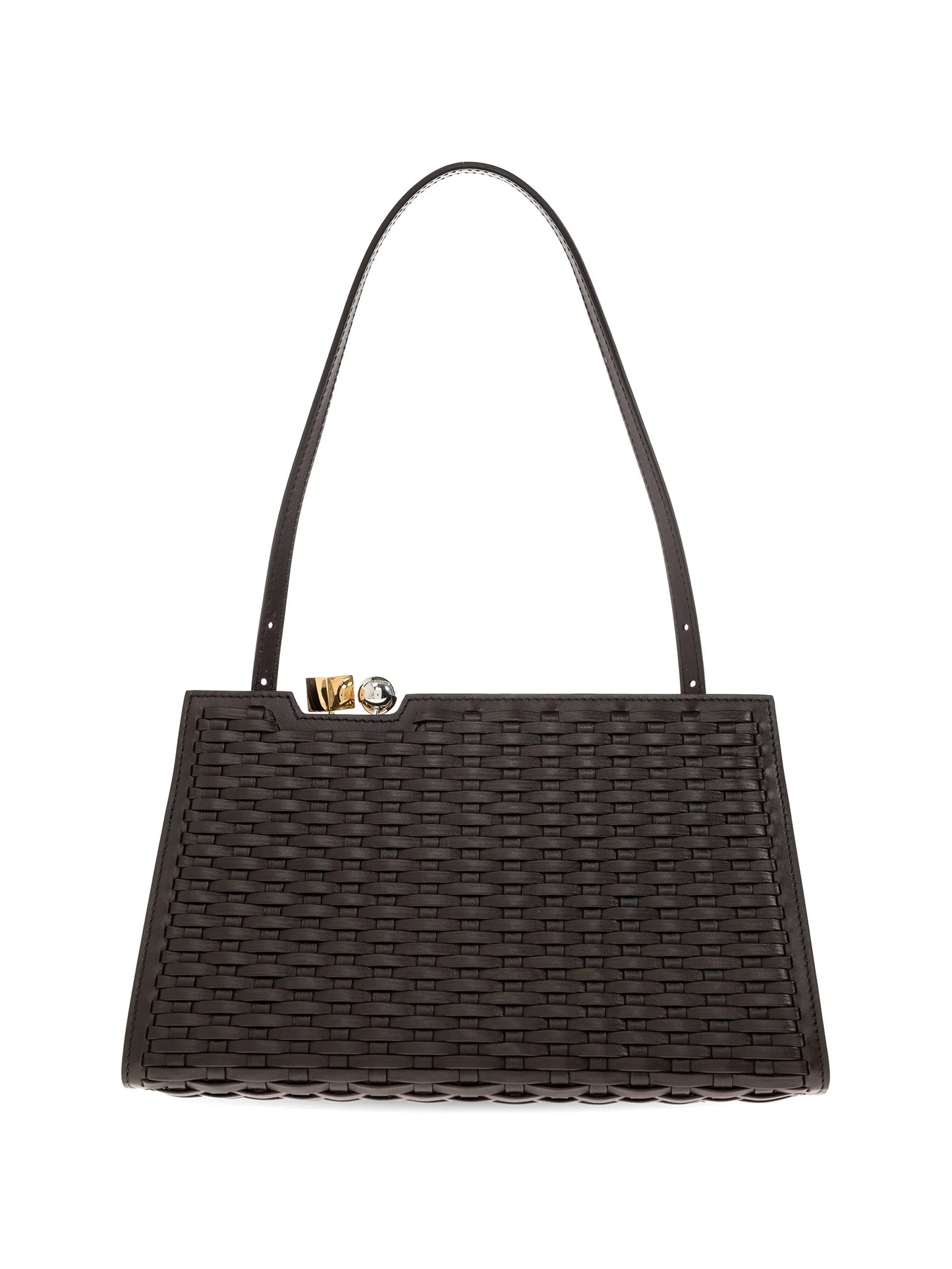 Salon woven leather tote bag