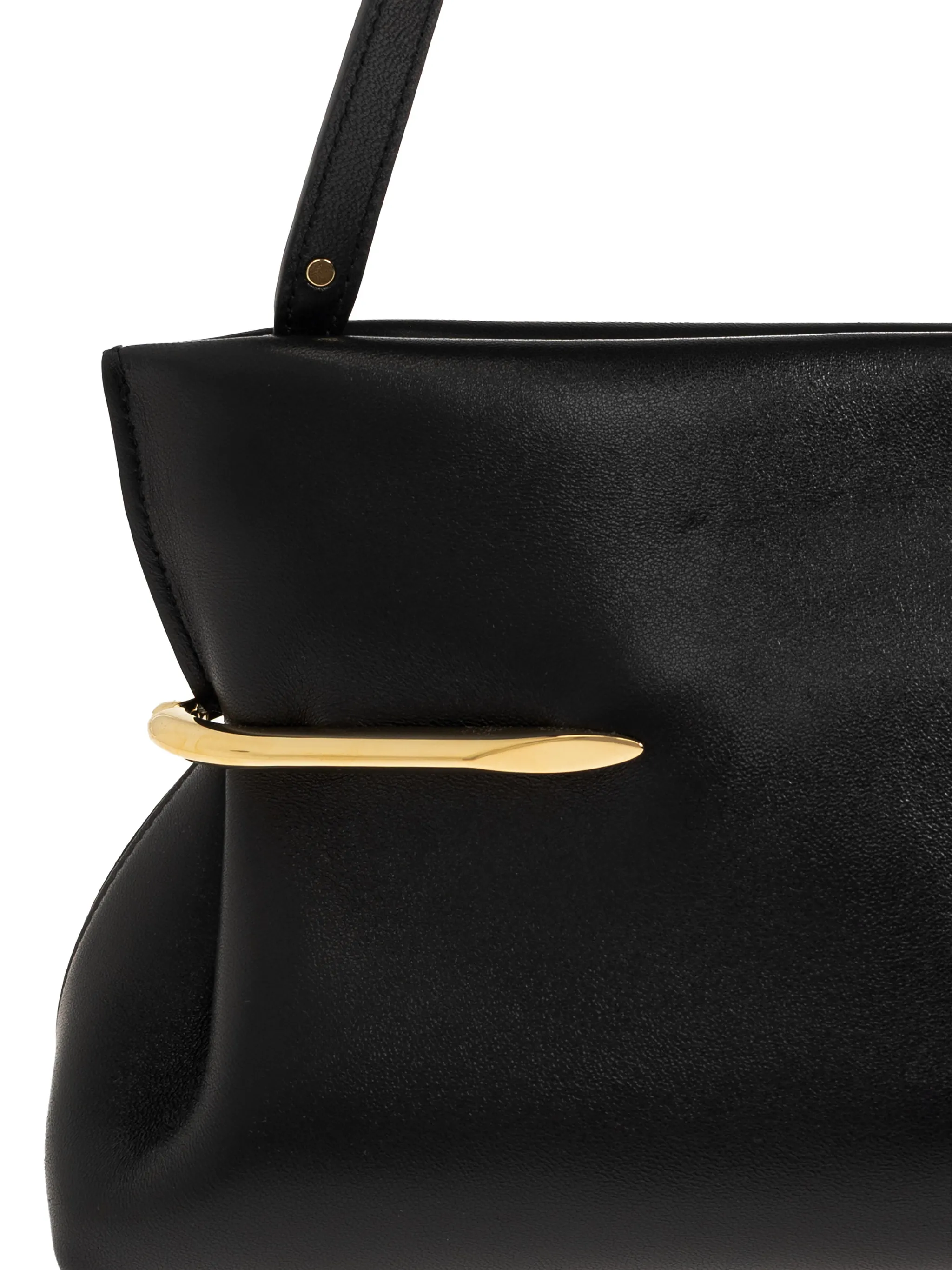 Pinch soft clutch in nappa leather