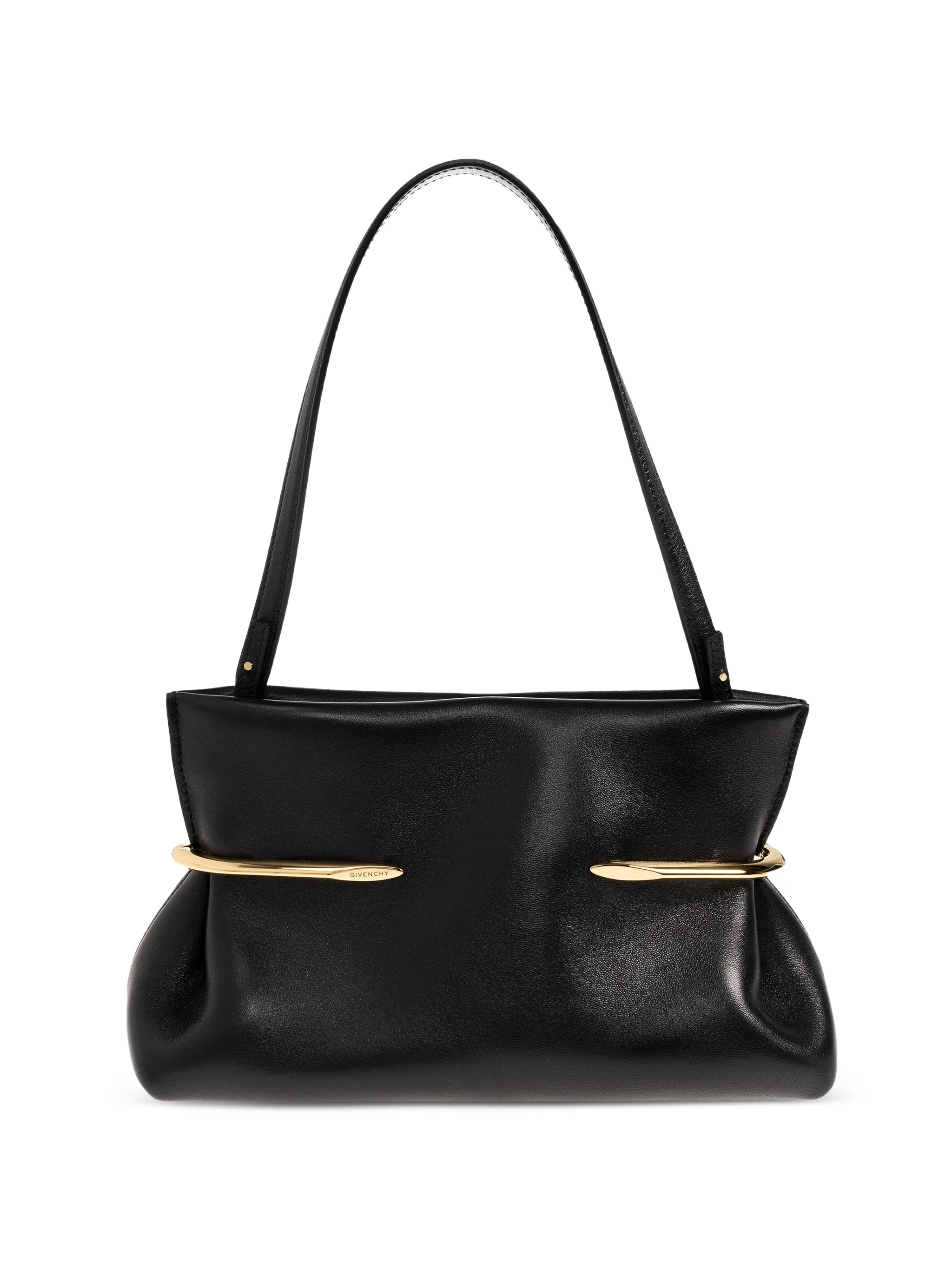 Pinch soft clutch in nappa leather