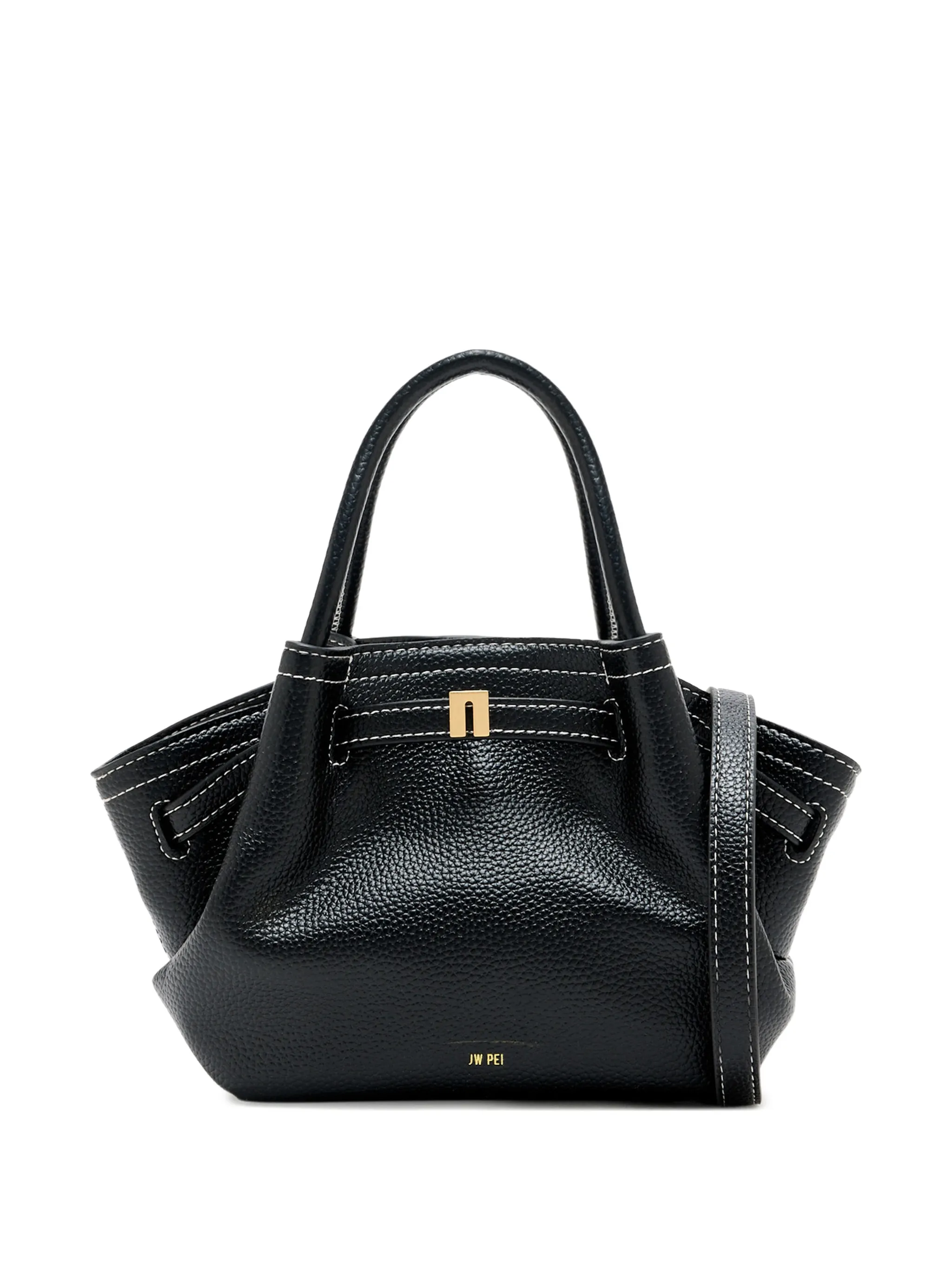 mini Hana contrast-stitch pebbled tote bag