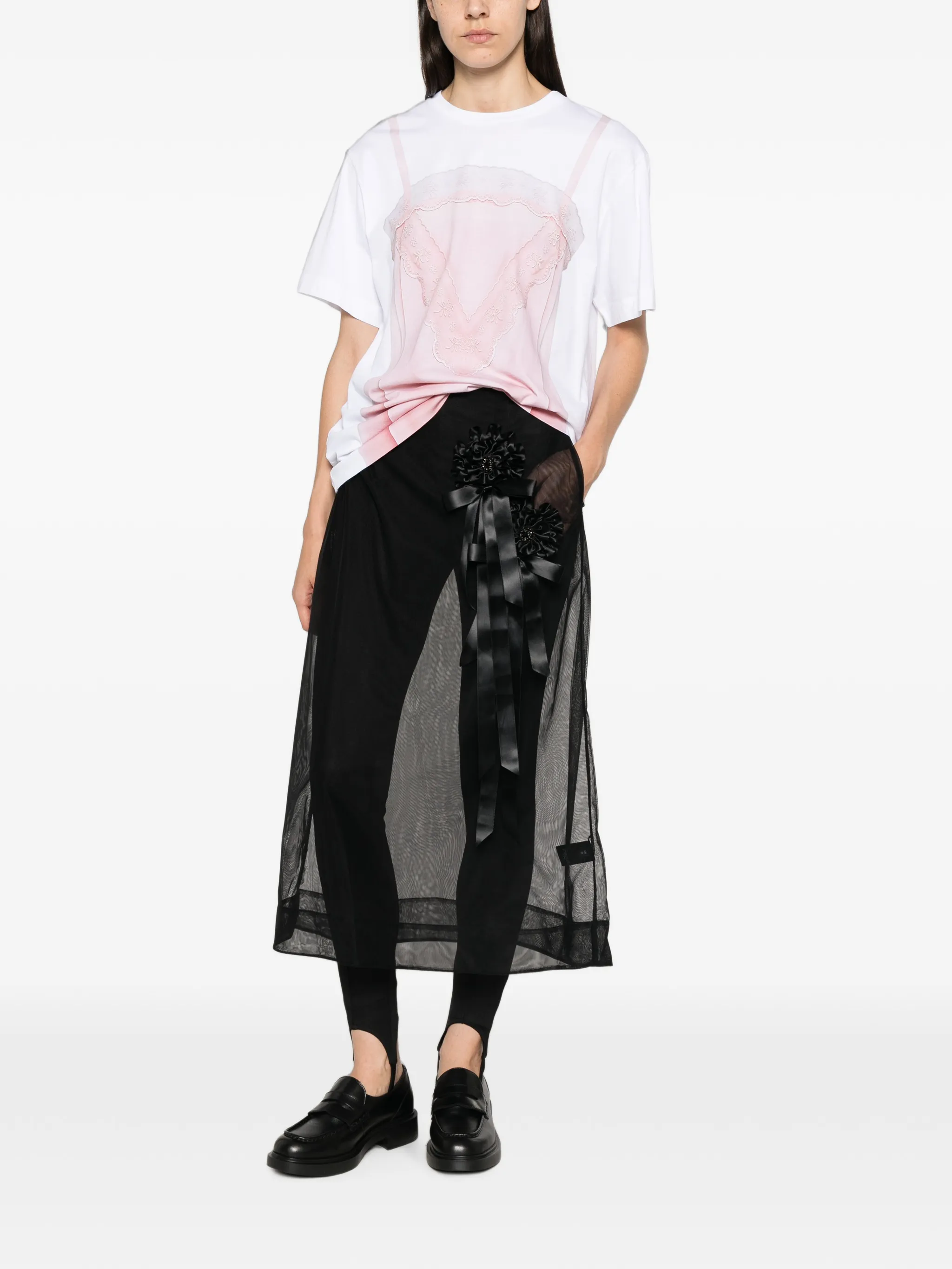 ribbon rosette ripple skirt