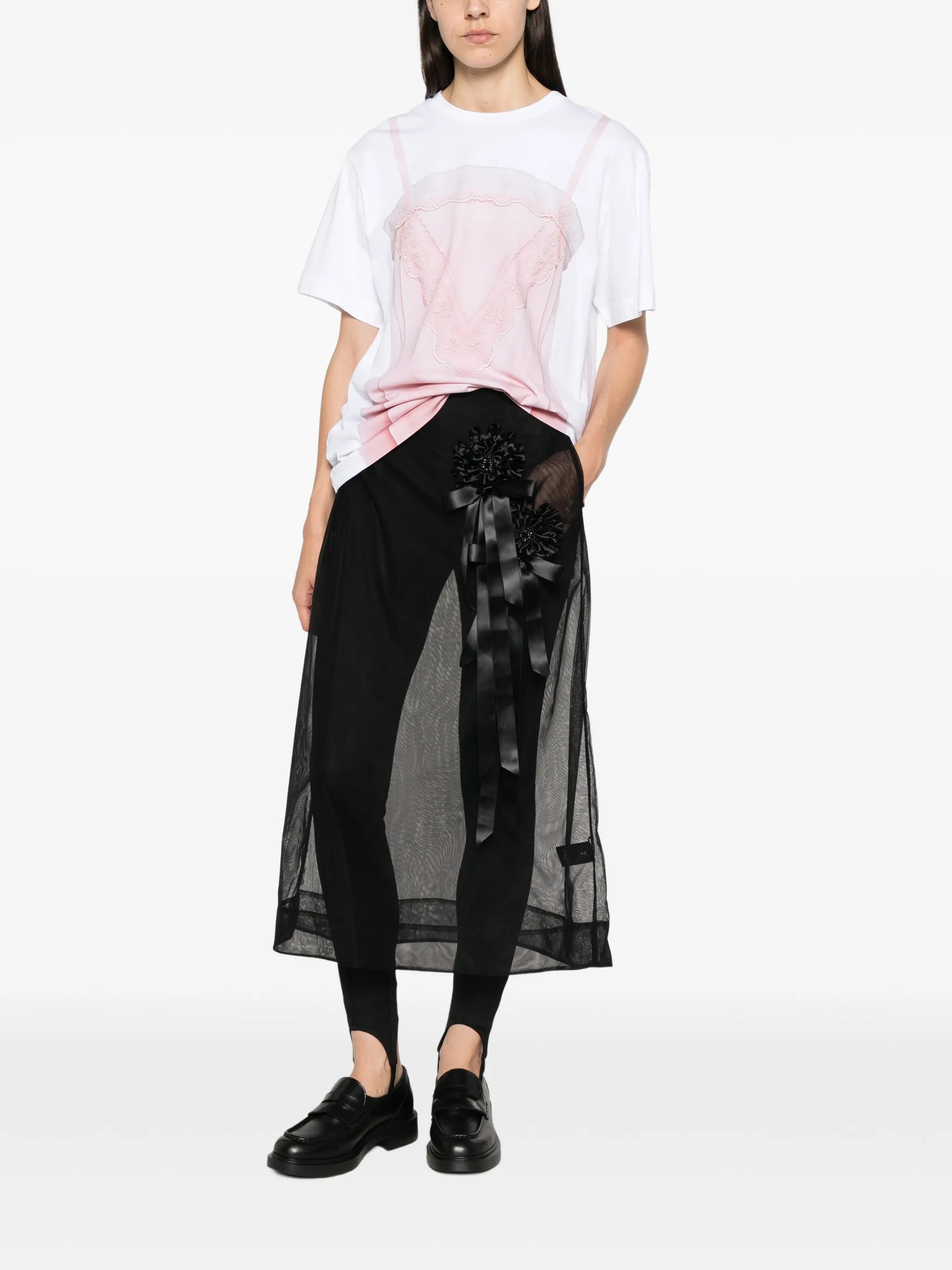 trompe l'oeil print T-shirt