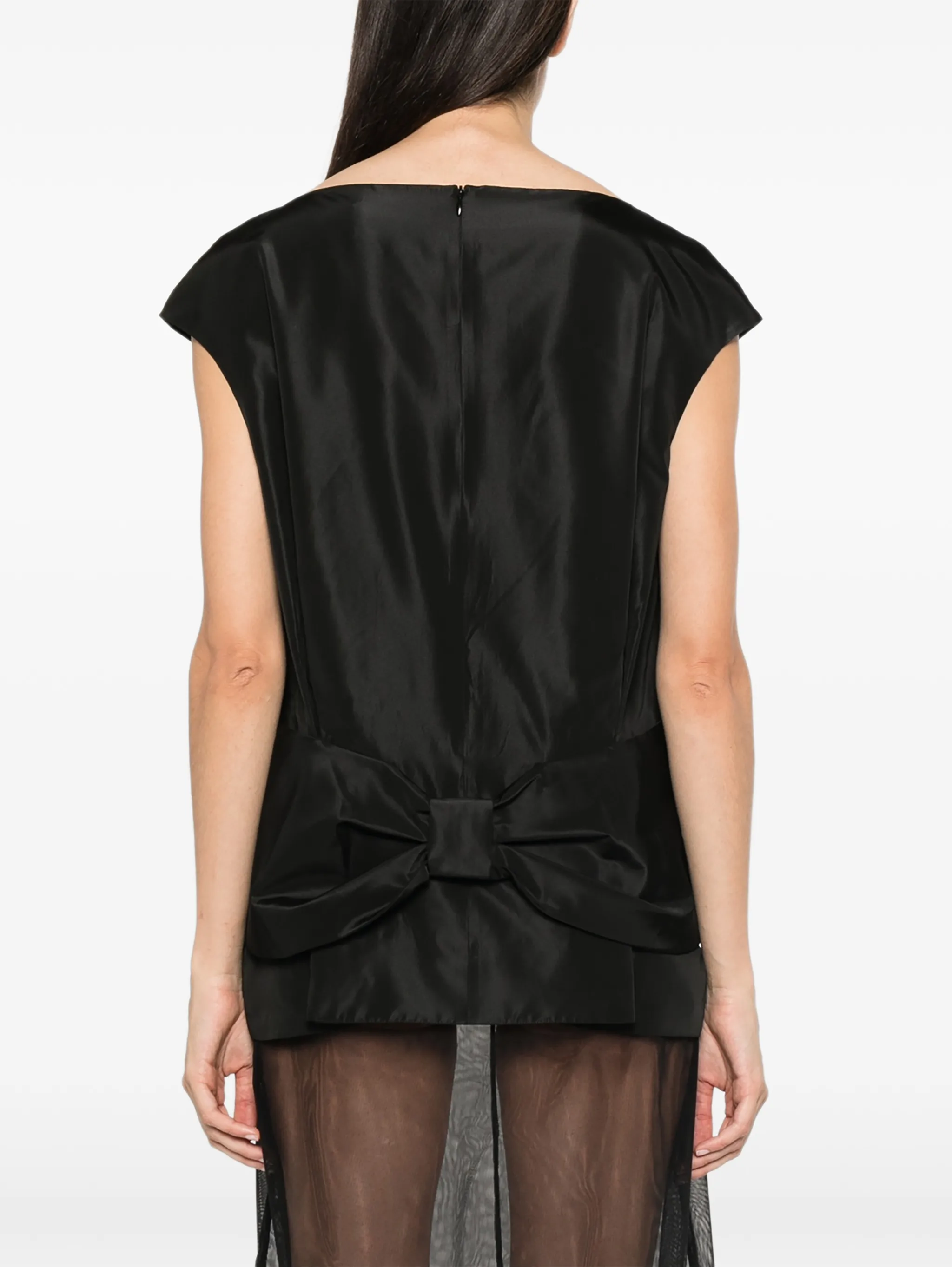 bow-detail peplum top