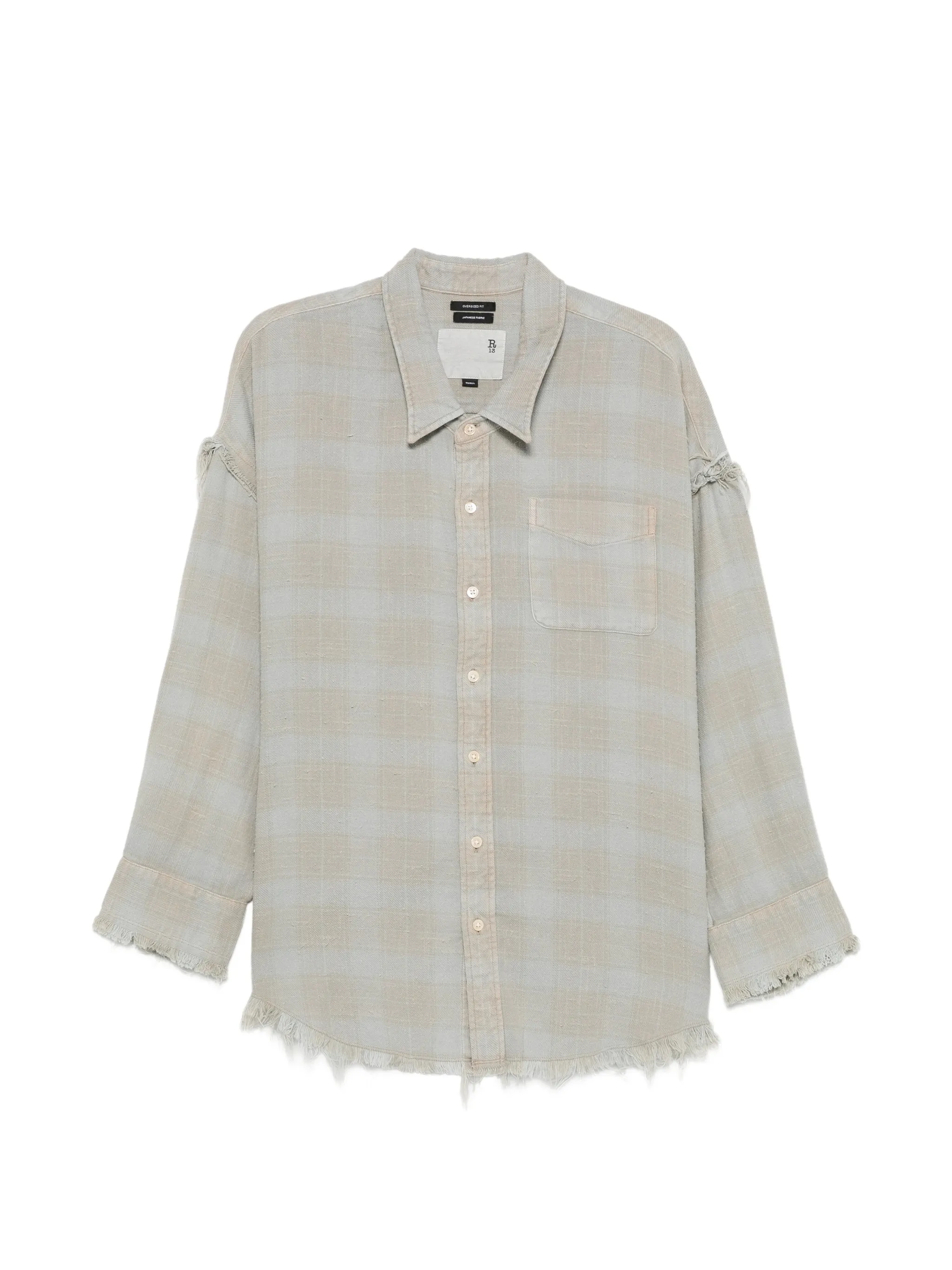shredded seam drop neck shirt