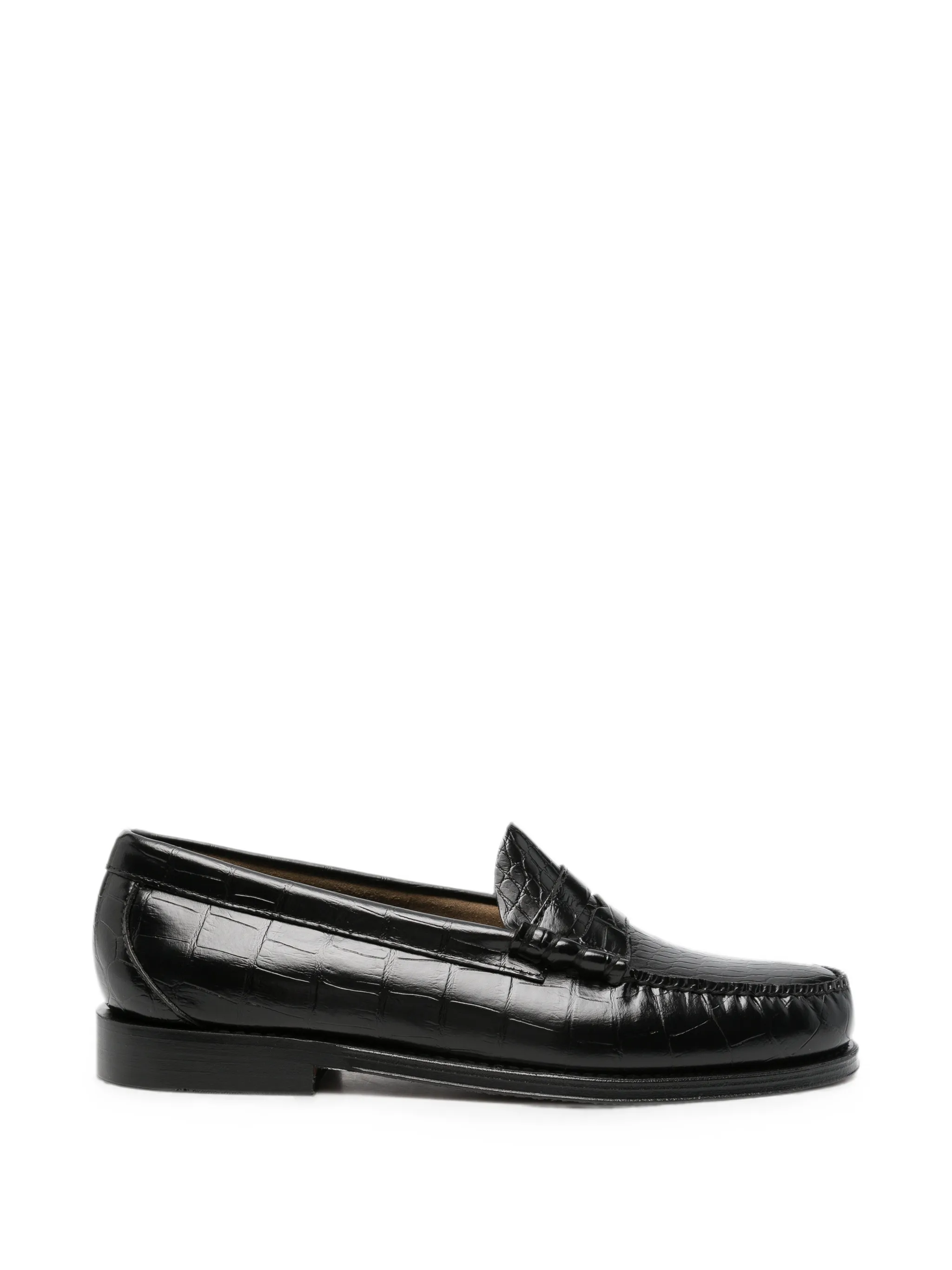 Weejuns Larson Penny loafers in black croc embossed leather